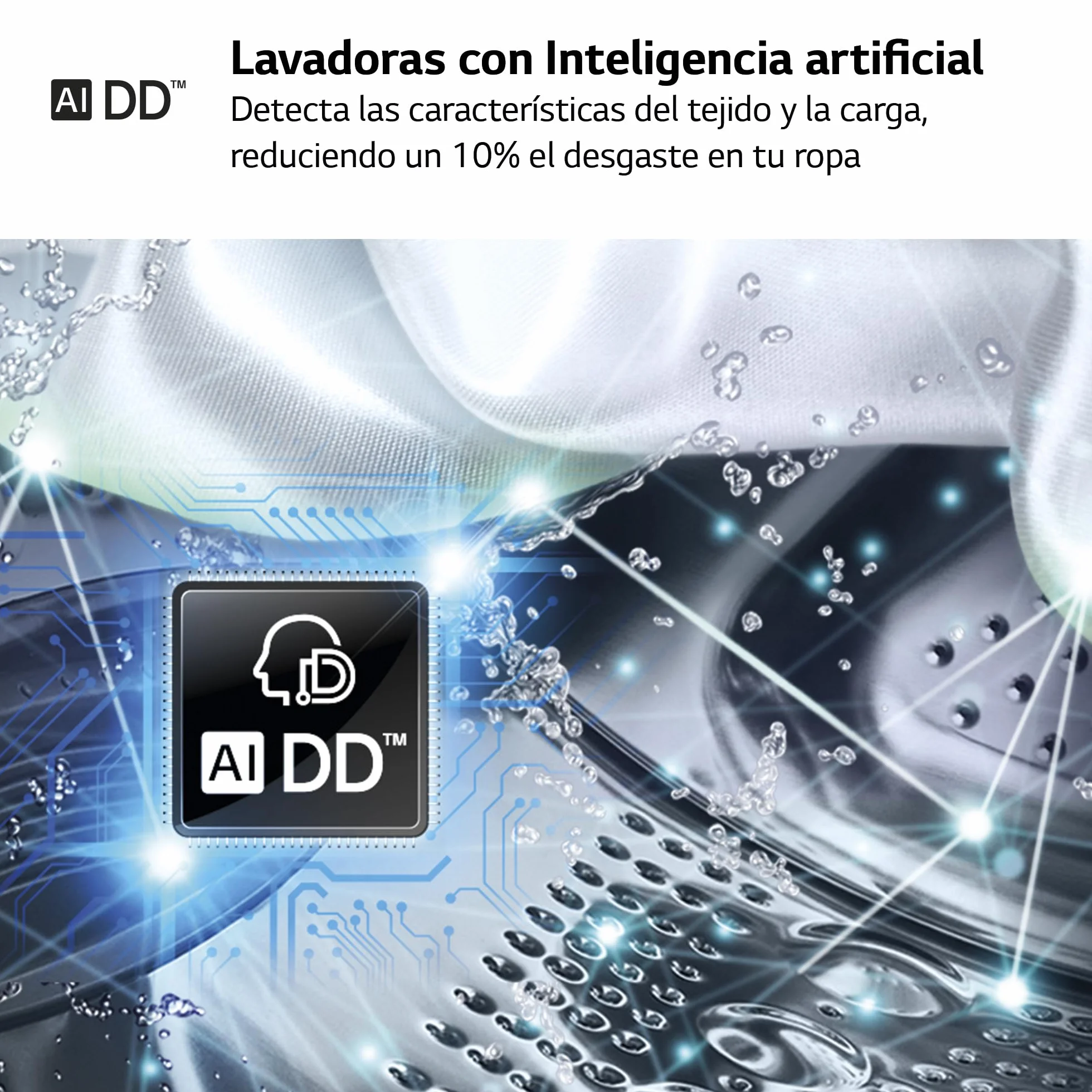 LG F4WR6013A0W - Lavadora Inteligente, 13kg, AI Direct Drive, 1400rpm, Carga Frontal, Clasificación A, TurboWash 360º, Vapor Steam, Serie 600, Blanco