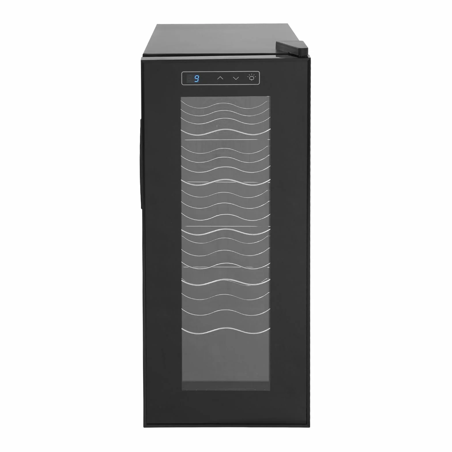 Nevera para vino (12 botellas, con indicador LED, 33 L, para vino tinto, champán, brandy, 5-18 °C)
