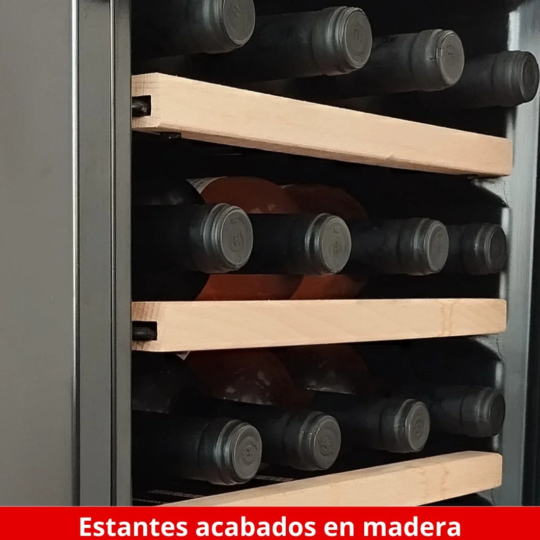 HAEGER Vinoteca Chateaux 24-24 Botellas, luz interior, 6º C - 20º C, Silenciosa, Panel de control táctil