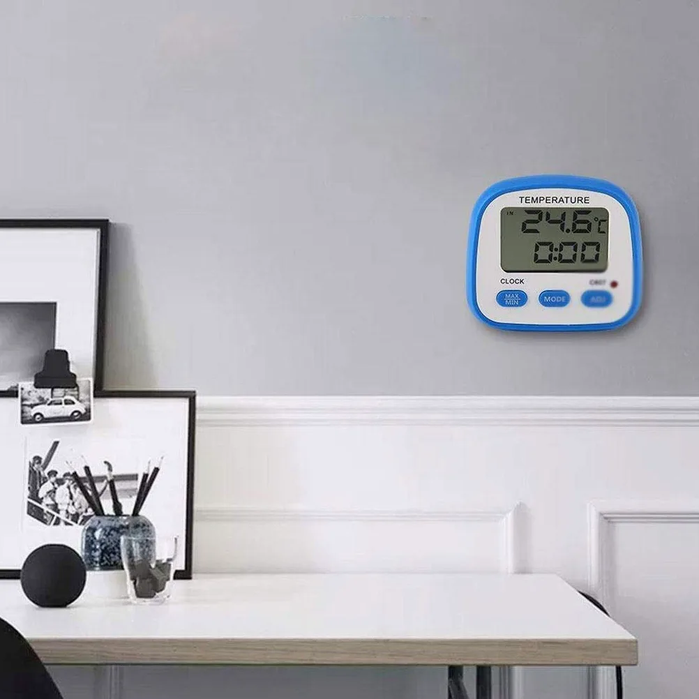 Termómetro para frigorífico Congelador Ajustes de alarmas de Temperatura Alta y Baja con indicador LED Termómetro de refrigeración Digital con magnético
