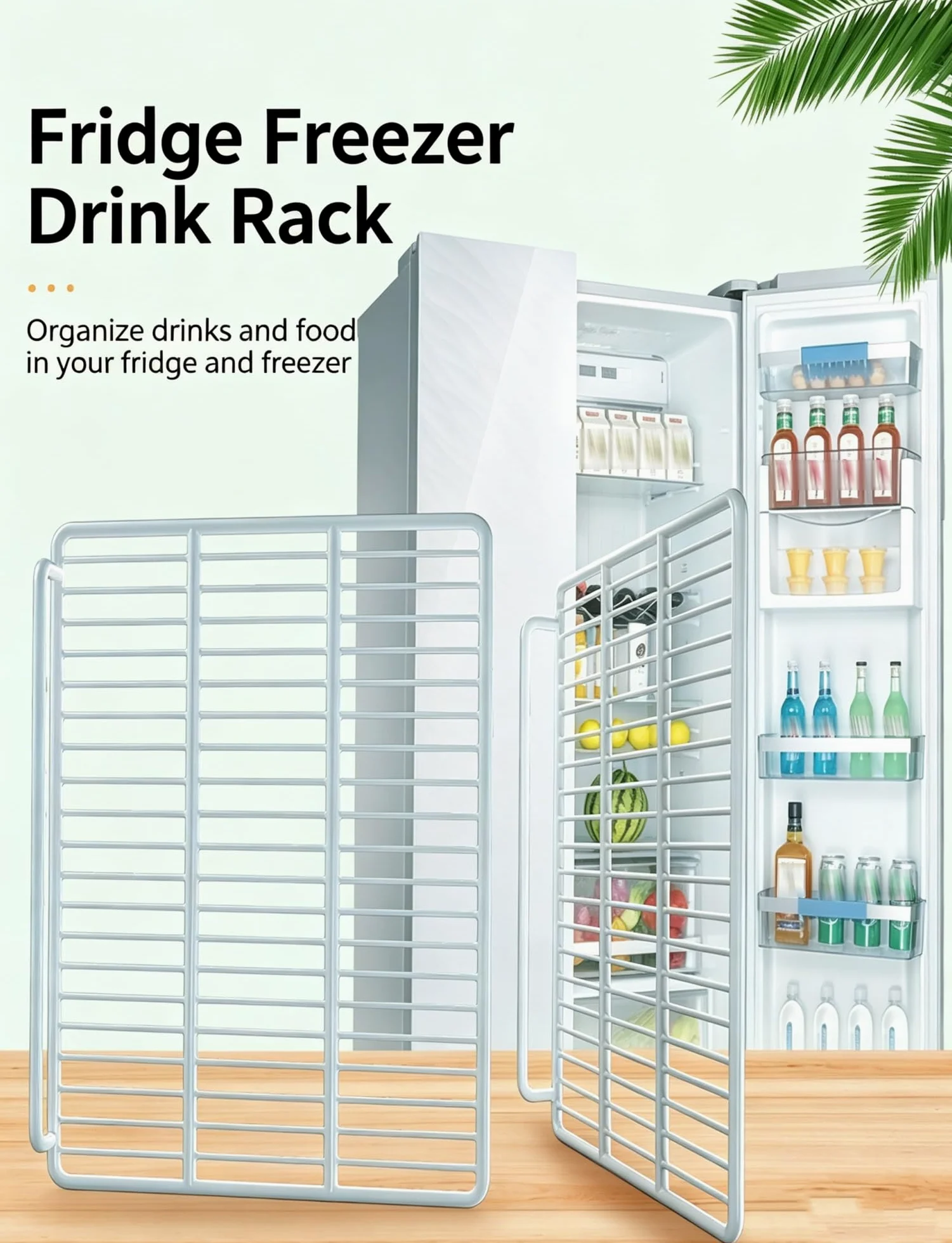 Estante de Repuesto para Congelador con Barandilla | Acero carbono; diseño de barandilla única; no requiere ensamblaje; for comercio y hogar(54x52cm)
