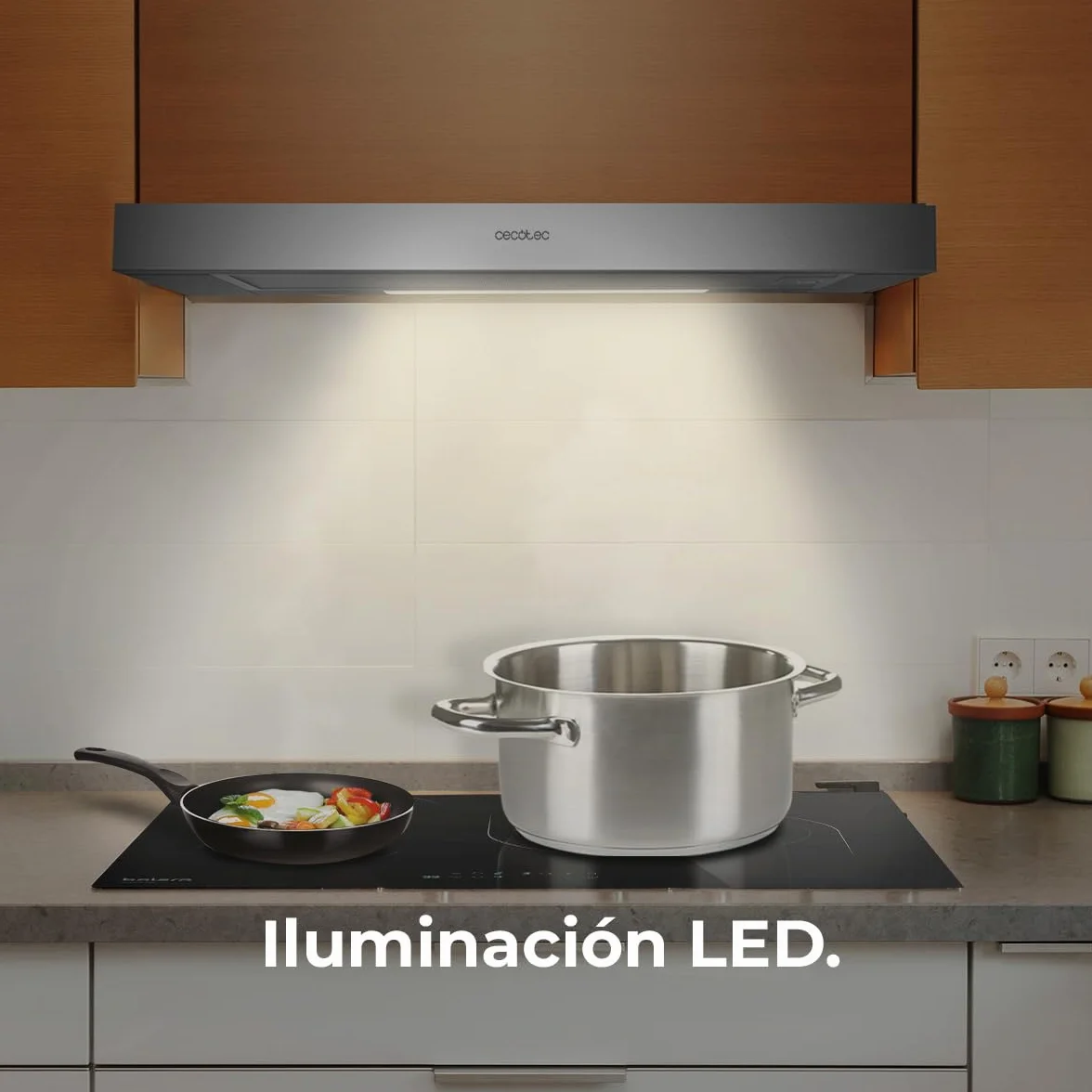 Cecotec Campana Extractora Telescópica 60 cm Bolero Flux TLM 603500 Inox 70W 350m3/h Control Mecánico