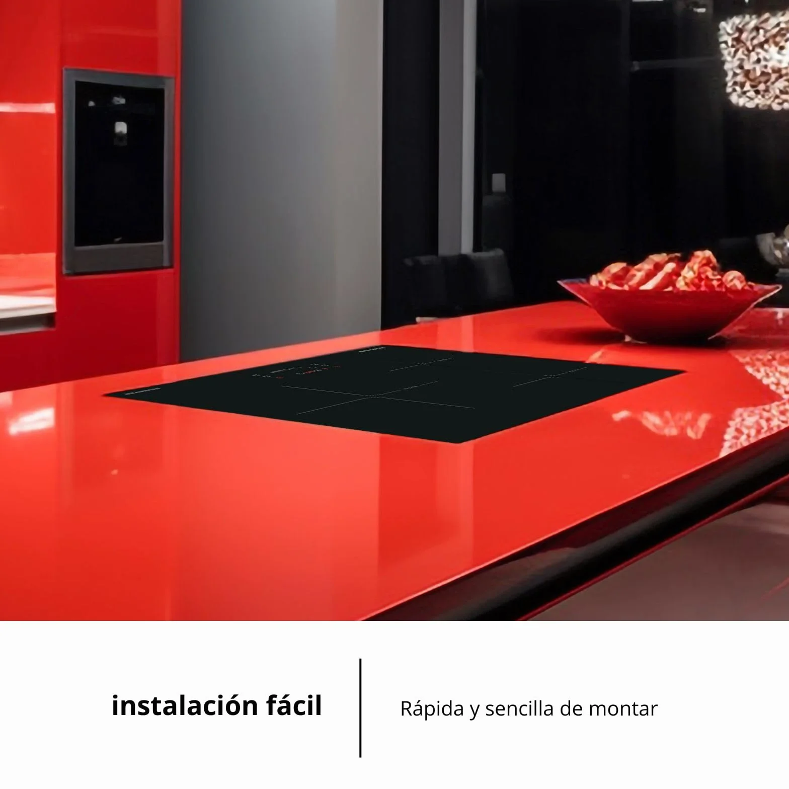 Corberó Placa de Inducción CCIM374 7400W 3 Zonas de Cocción Zona Extra Grande 29 cm Control Táctil Slider Booster Temporizador Bloqueo Seguridad