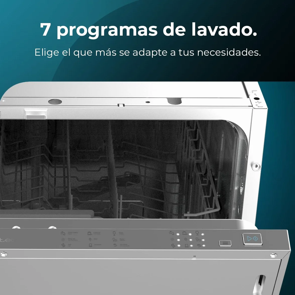 Cecotec Lavavajillas Integrable 60cm Bolero Aguazero 6110 Full-BI. 1850W, 12 Cubiertos y 7 Programas, Función Media Carga, Programa 3 en 1, Delay Start, Dry+ y ChildLock, Cesta para Cubiertos