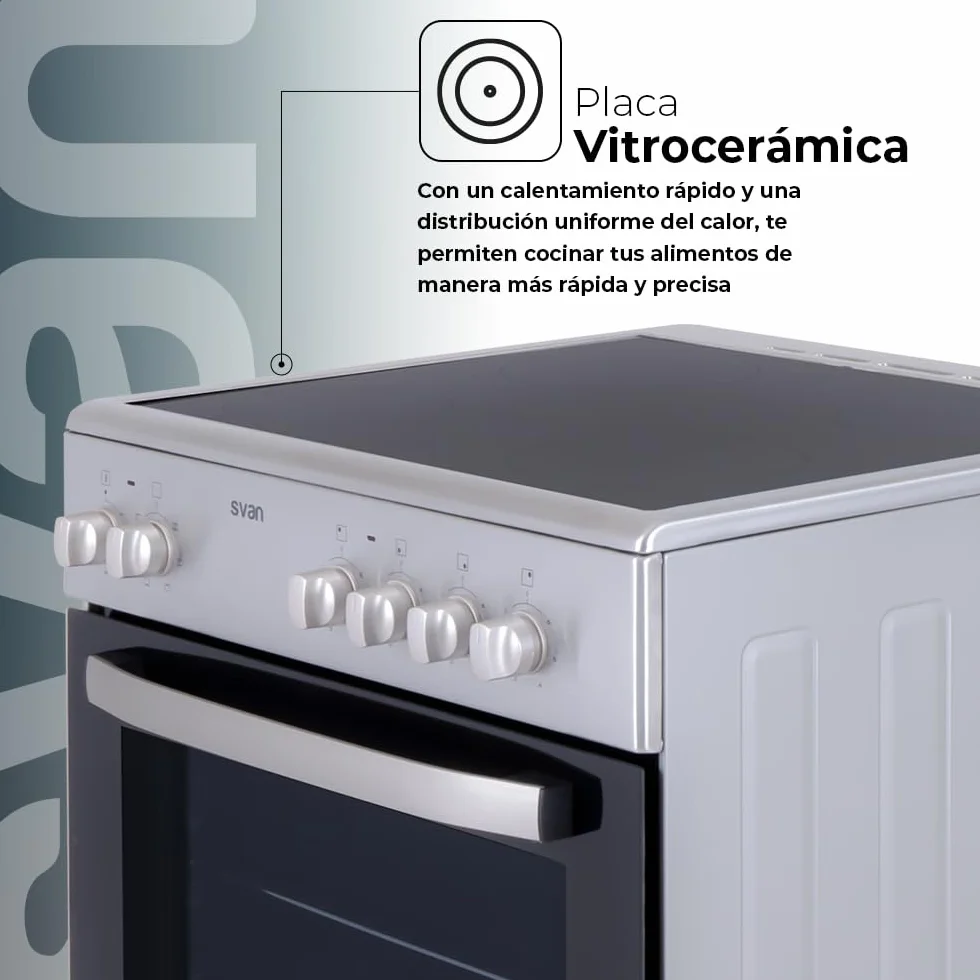 Svan Cocina Eléctrica 56L Horno Eléctrico Grill 6 Programas Inox SKV4600X