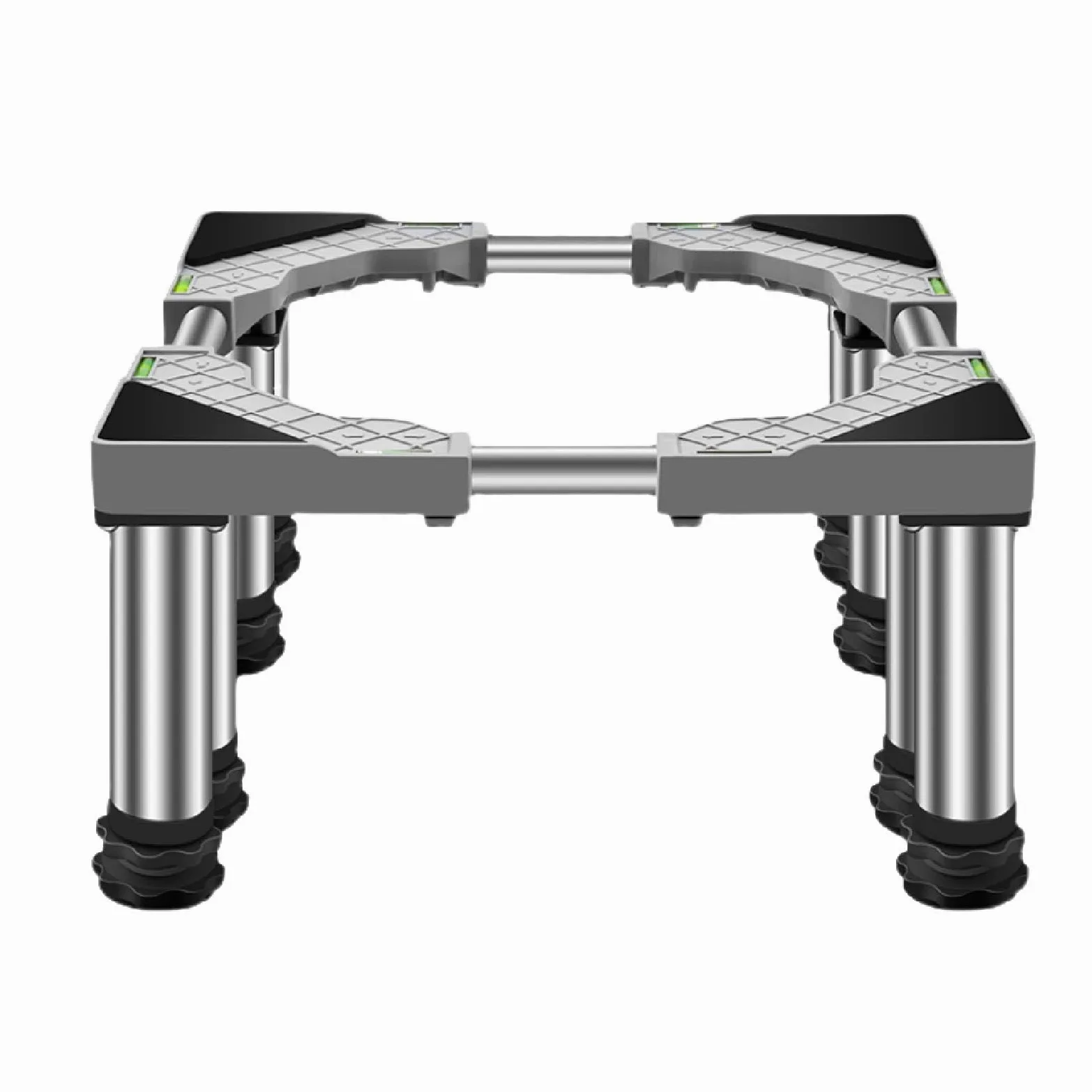 Base Lavadora con 8 Patas Antideslizantes Plataforma con 8 Pies Antivibración Soporte Ajustable para Lavadora Secadora Frigorífico Ancho 45-65cm Altura 24-27cm Gris