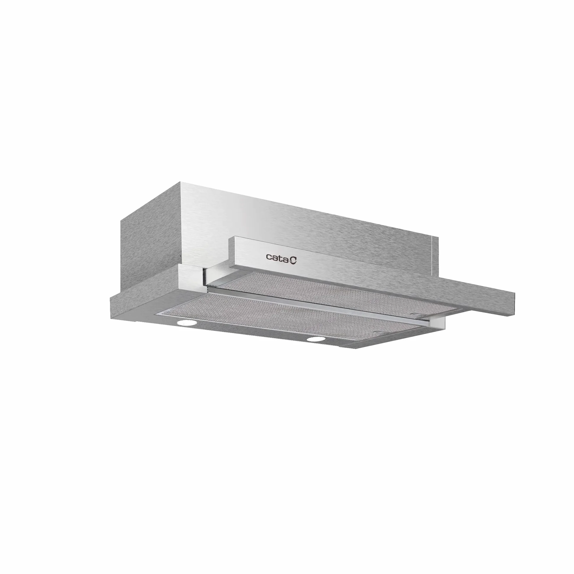 CATA Extender 600 Campana Extractora Telescópica de 60 cm, 390 m³/h, 2 Velocidades, Control Mecánico, Iluminación LED, Filtros Lavables, Clase C, Acero Inoxidable