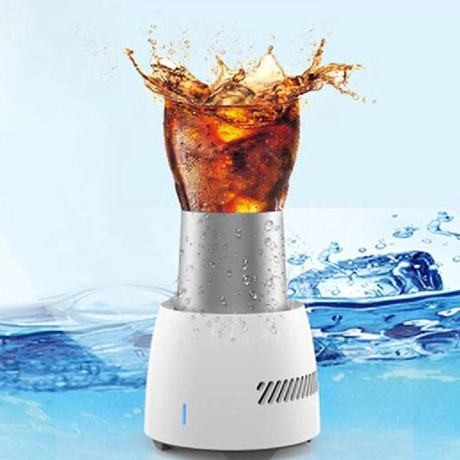 Enfriador de Bebidas Eléctrico Portátil 350Ml - Mini Refrigerador para Cerveza, Latas de Agua, Refrescos y Tazas con Ventilador Silencioso Incorporado