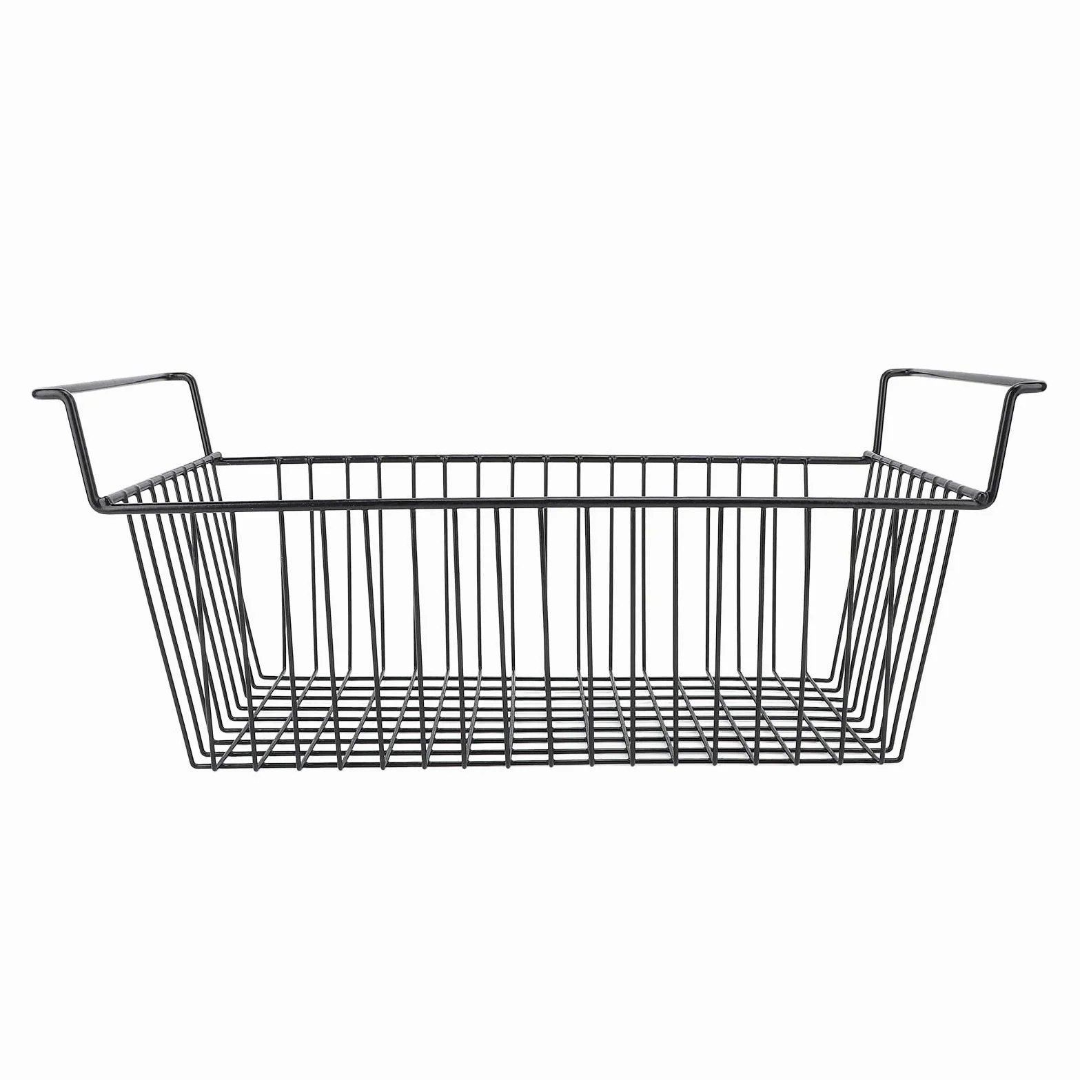 Contenedores Organizadores para Congelador, Cestas de Almacenamiento Profundas, Duraderas y Apilables para Congelador y Gabinetes, Alambre de Acero Negro, 2 Unidades (#2)