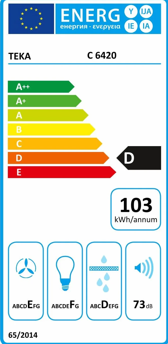 TEKA Campana Extractora Integrada 60 cm 2 Motores 3 Velocidades Iluminación LED C 6420