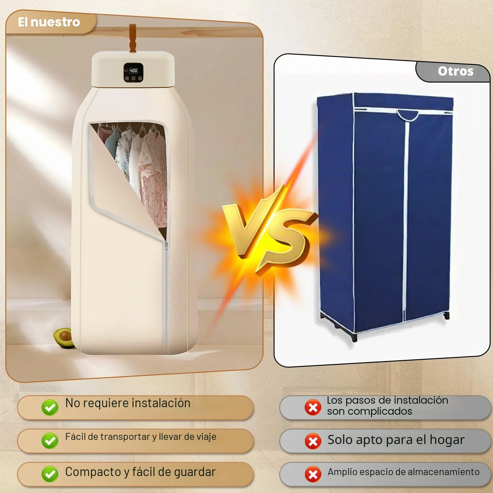 Roadtime - Secadora portátil de 600 W, mini bombas de calor con bolsa de secado, calefacción PTC y pantalla LED con temporizador 0-8 h, esterilización UV, apagado automático, pequeño secador de aire