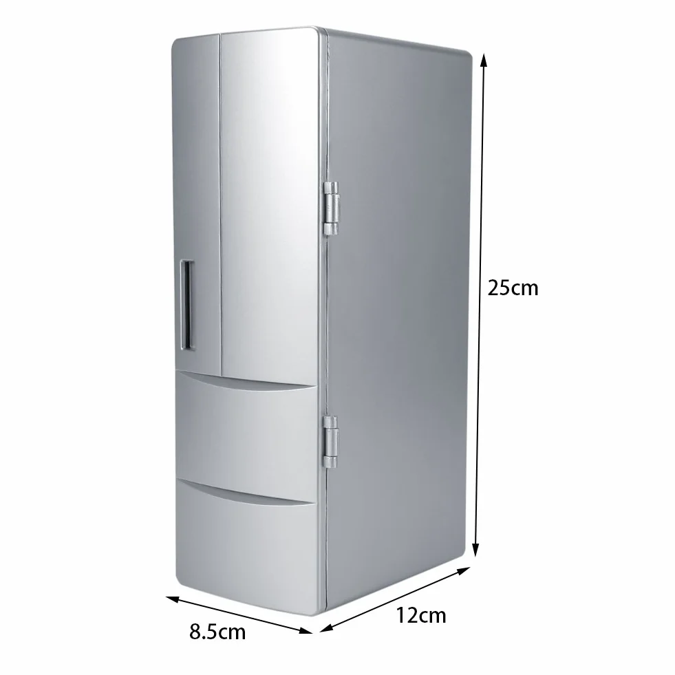 Refrigerador de bebidas - 8.5 x 12 x 25cm Mini USB Refrigerador de refrigerador para latas Bebida Refrigerador de cerveza Calentador Viaje Coche Oficina Uso para 2 latas