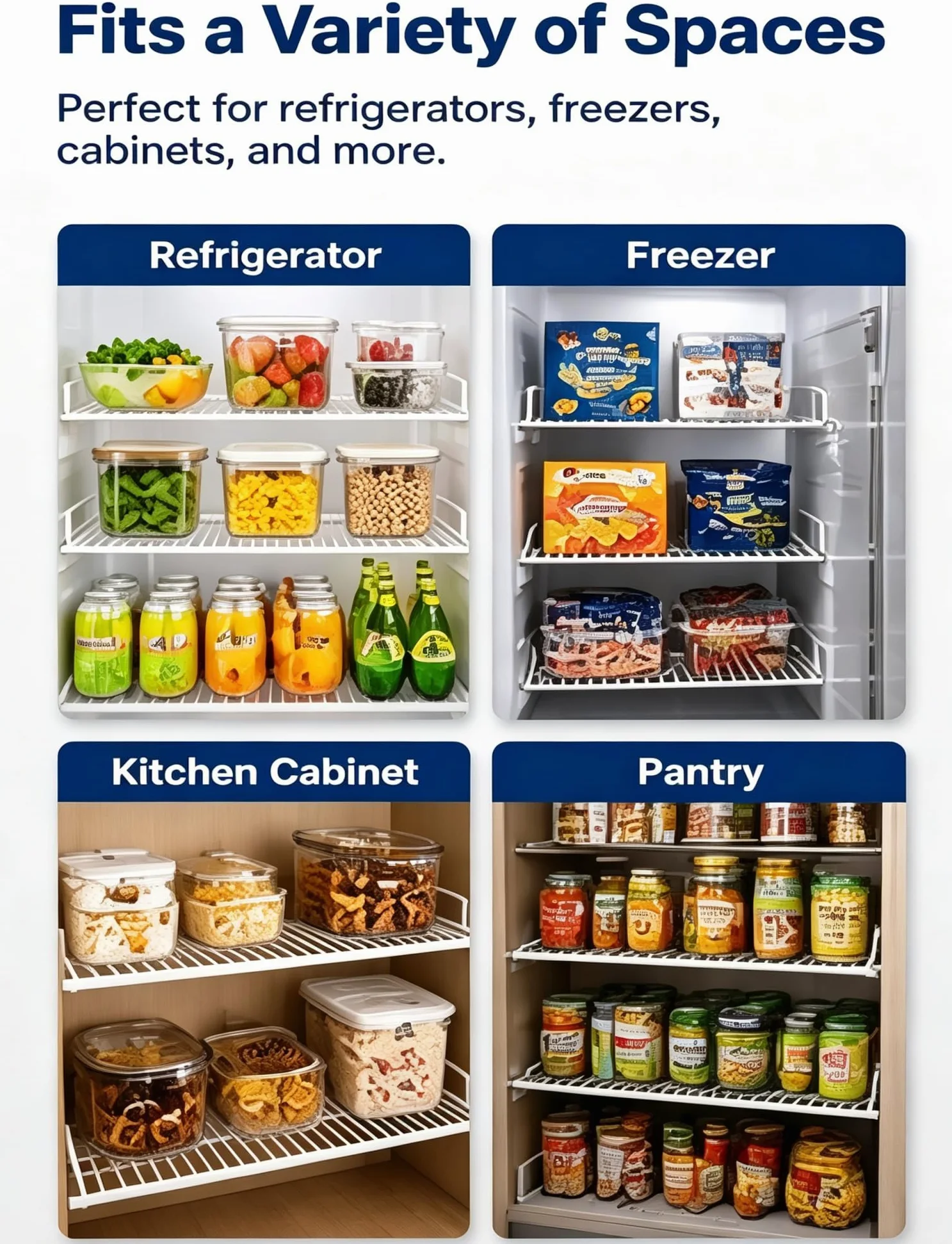Estante de rejilla para congelador con barandillas dobles | Repuesto de estante para refrigerador y congelador con barandillas laterales(50x43cm/19.7x16.9in)