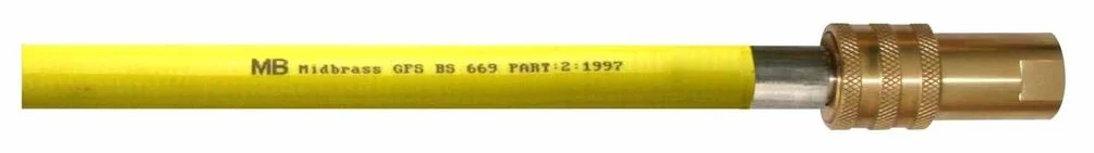 Manguera de gas flexible para catering comercial, color amarillo, 3/4 1,5 m, 1500 mm de largo
