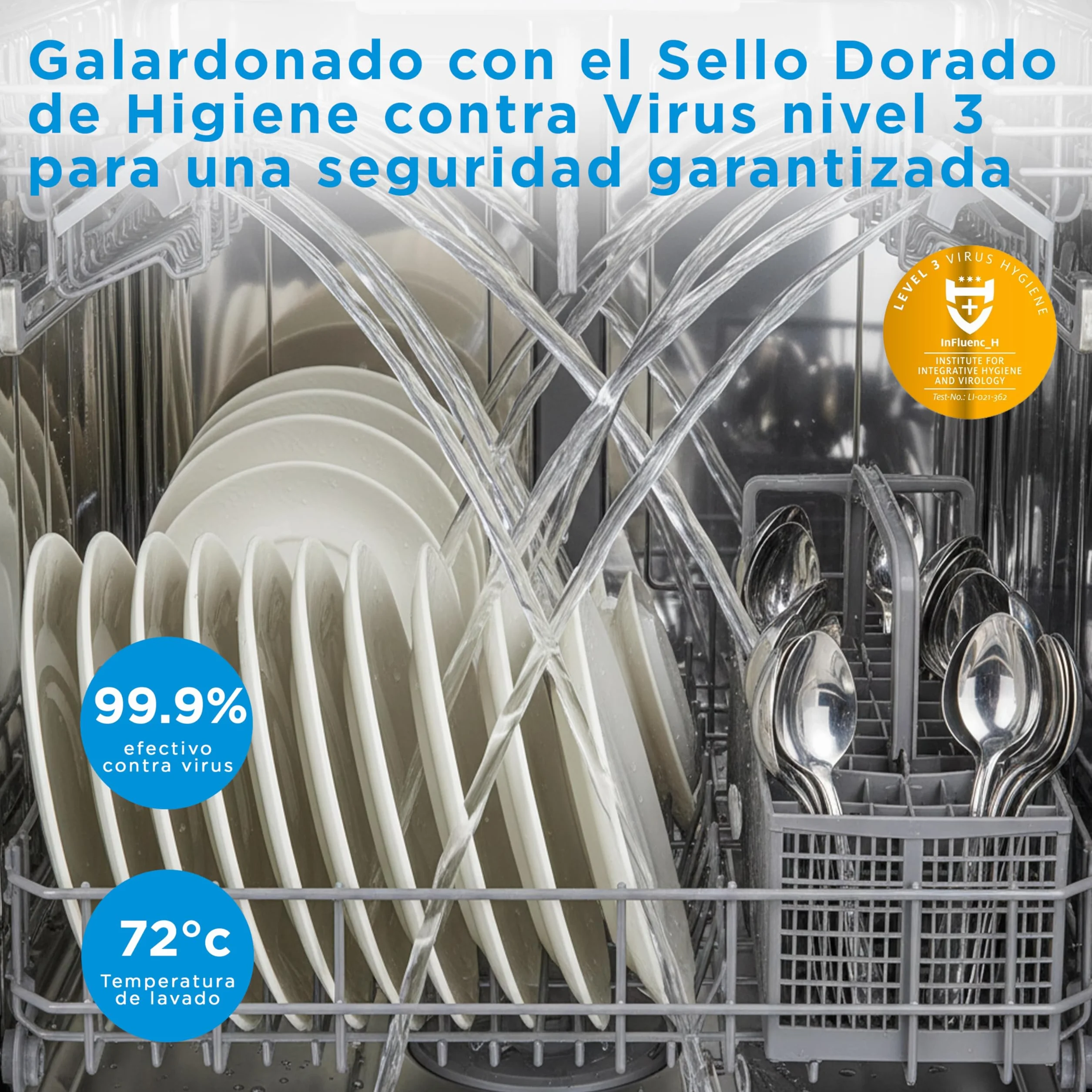Midea Lavavajillas 60 cm Inox 14 servicios Libre instalación Compacto 10 Programas Filtro Antibacterias Programación Horaria