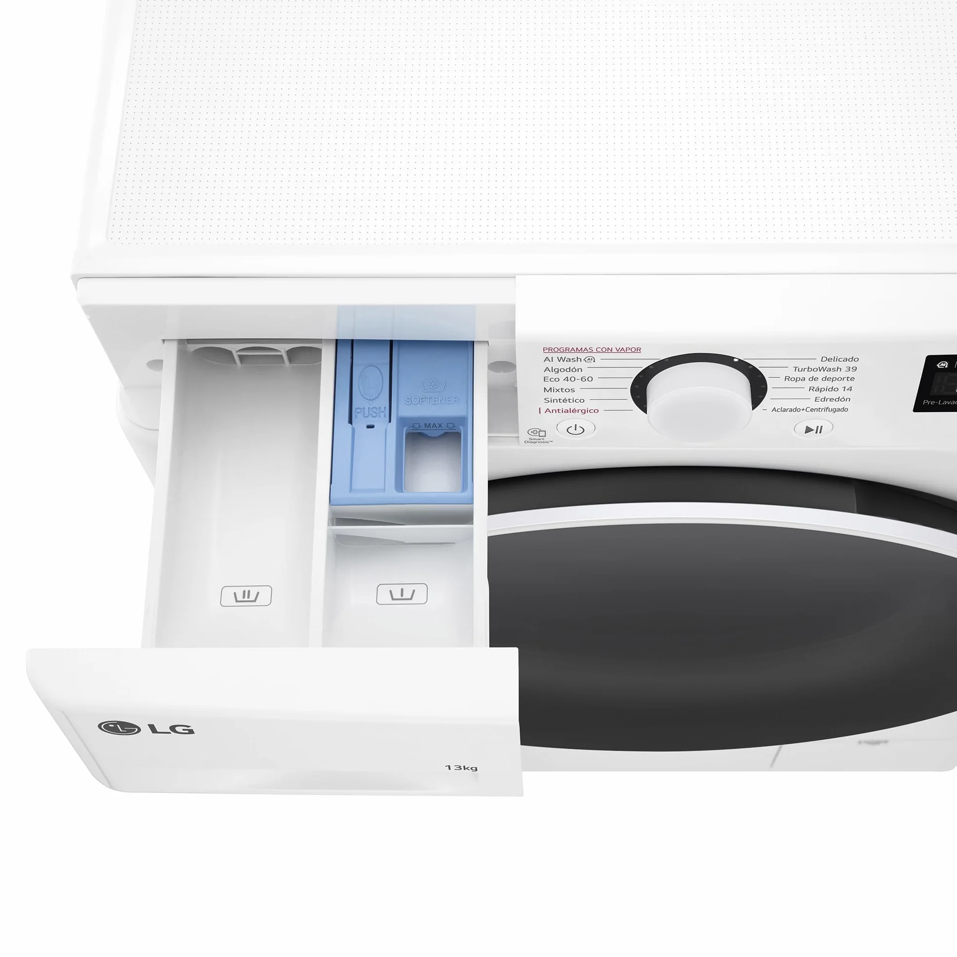LG F4WR6013A0W - Lavadora Inteligente, 13kg, AI Direct Drive, 1400rpm, Carga Frontal, Clasificación A, TurboWash 360º, Vapor Steam, Serie 600, Blanco