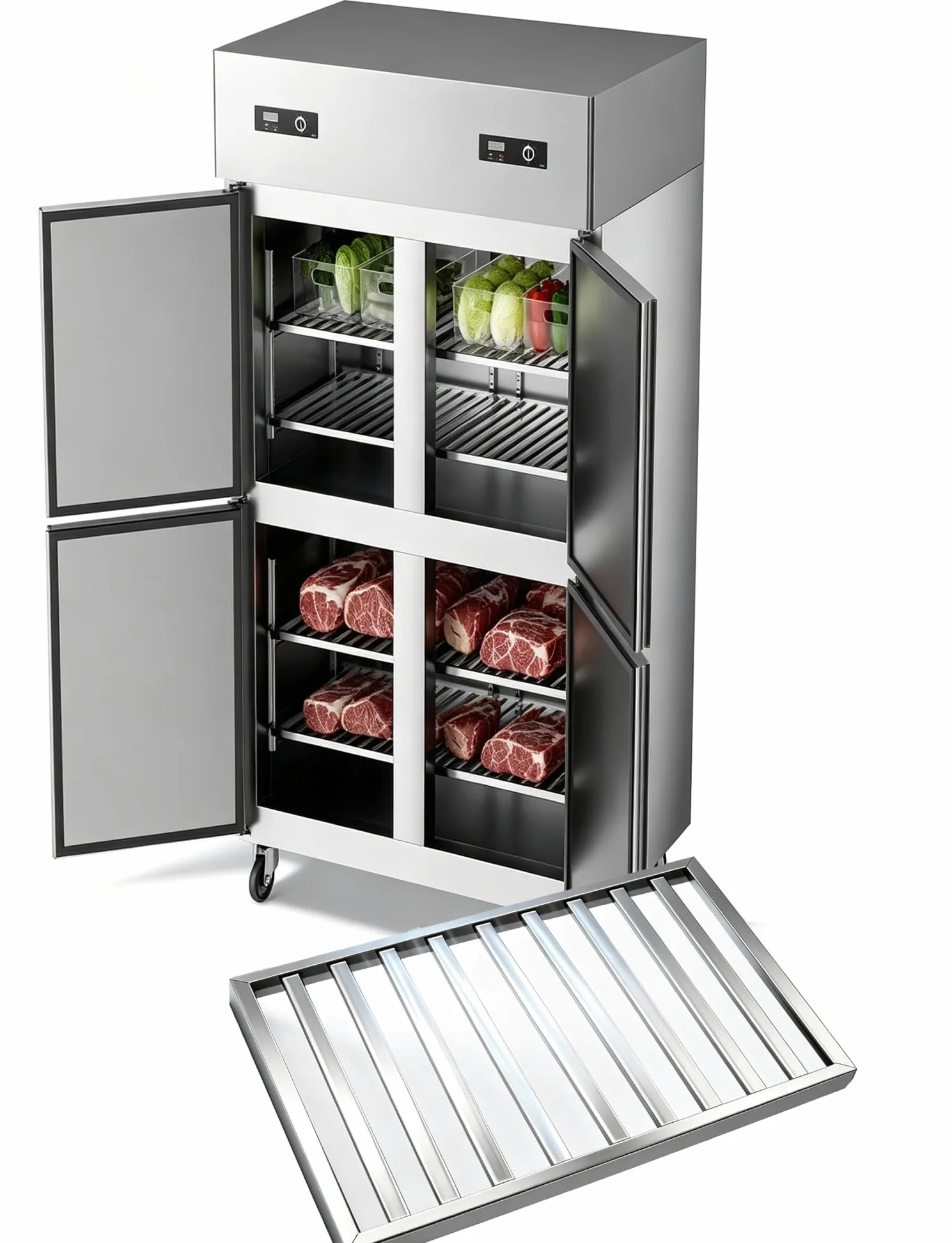 Estante acero inox 304 for frigorífico y congelador comercial | Rejilla de repuesto en acero inox 304 for vitrinas, congeladores y equipos de refrigeración(108x53cm/42.5x20.9in)