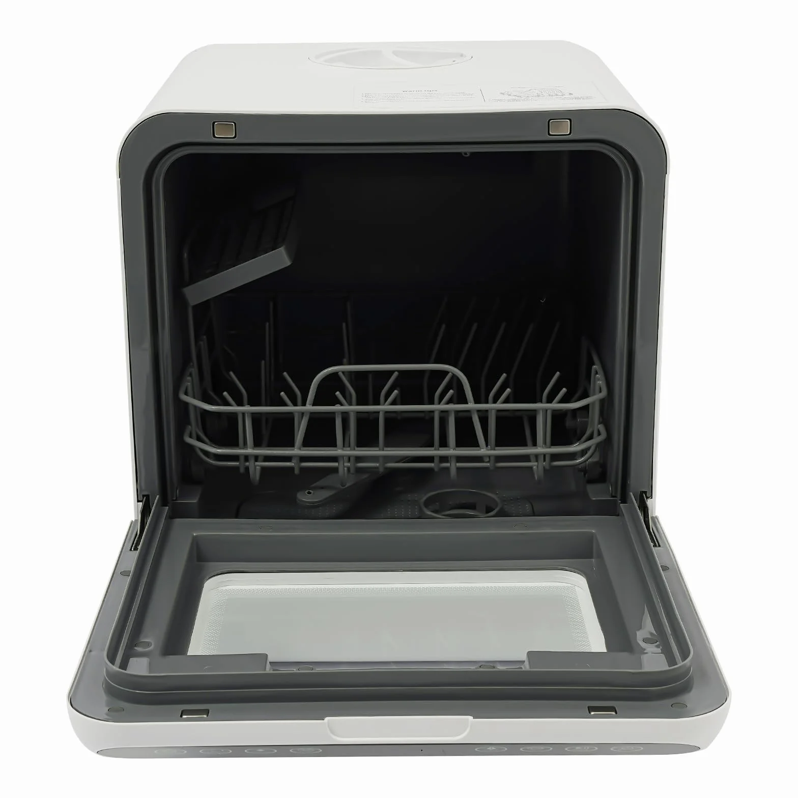 Lavavajillas de mesa portátil pequeño con depósito de agua blanco