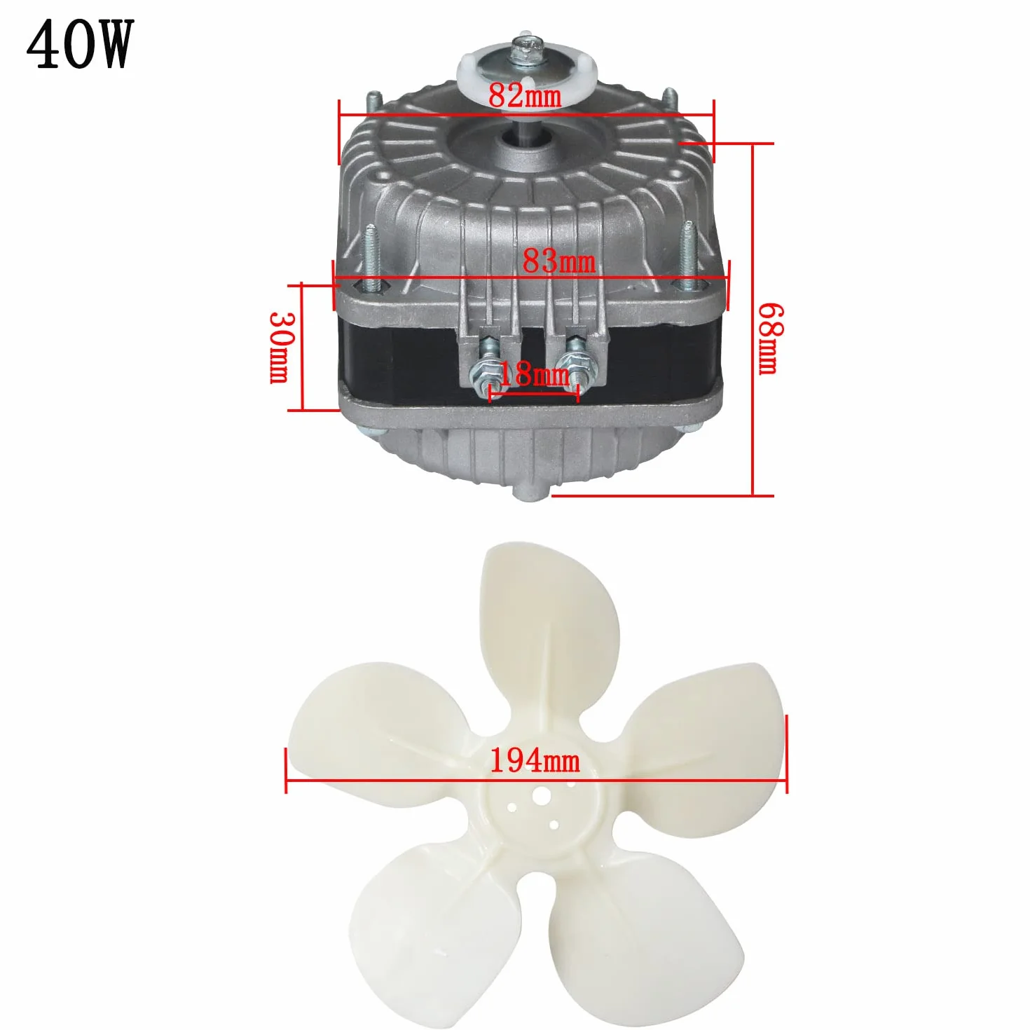 Ventilador motor frigorifico 220v nevera motor congelador frigo 25W 35W 40W 60W for refrigeración congelacion 50hz (40W)