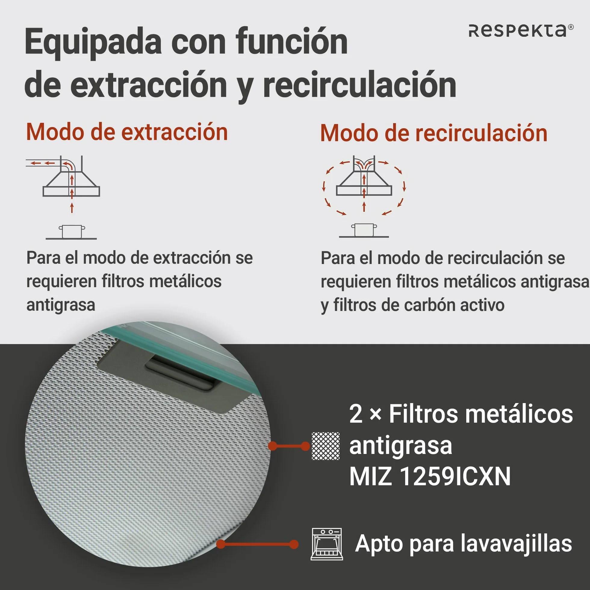 respekta Campana de acero inoxidable 60 cm CH1259IXCN