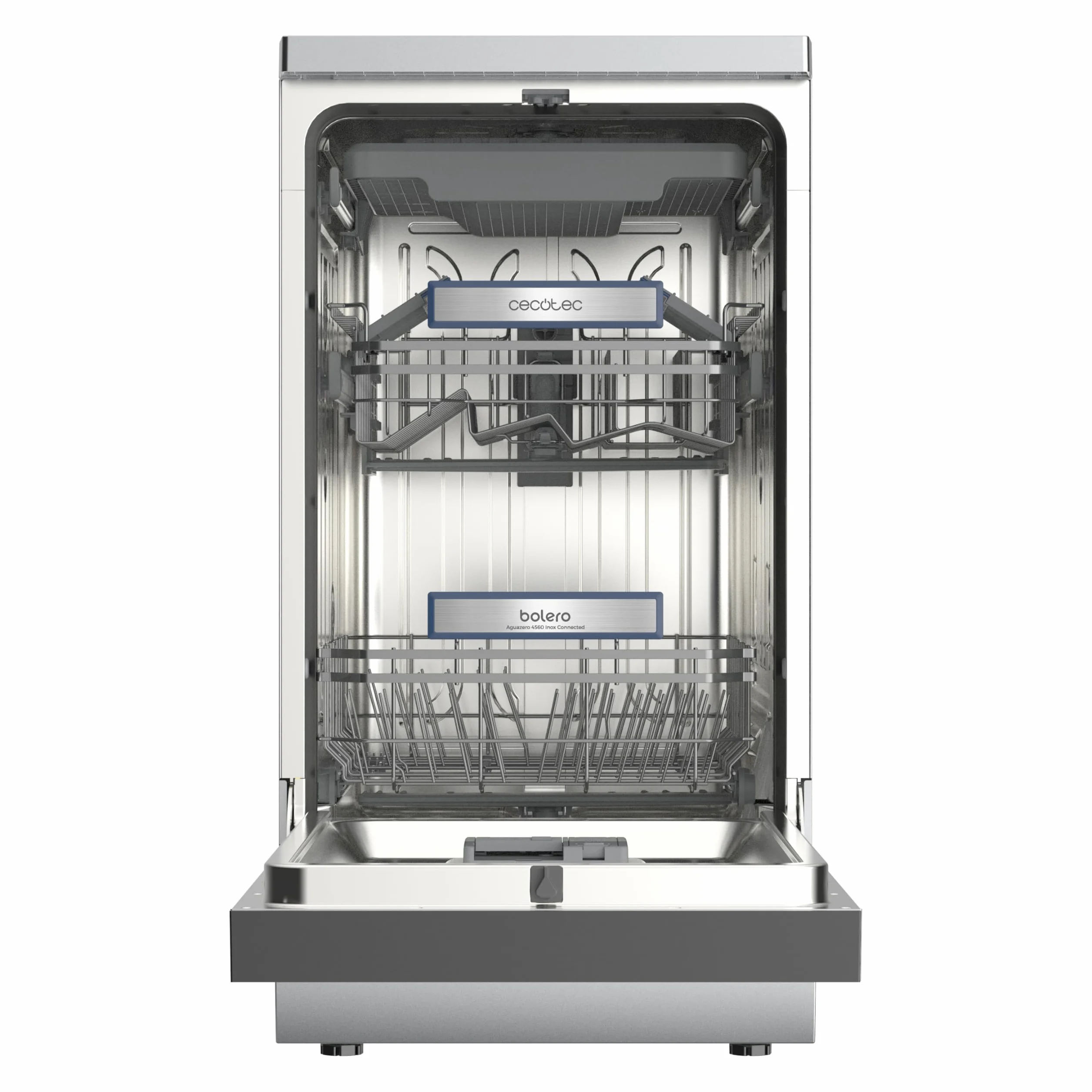 Cecotec Lavavajillas 45 cm Libre Instalación Bolero Aguazero 4560 Inox Connected 11 Cubiertos 9 Programas Motor Inverter Plus Duo Panel Touch WIFI