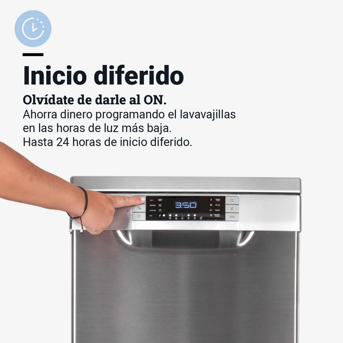UNIVERSALBLUE Lavavajillas Acero Inoxidable 45 cm | Lavaplatos Inox Programable Libre Instalación con 8 Programas | Máquina de Lavado con Inicio Diferido | Silencioso | ENVIO + SUBIDA A PLANTA GRATIS