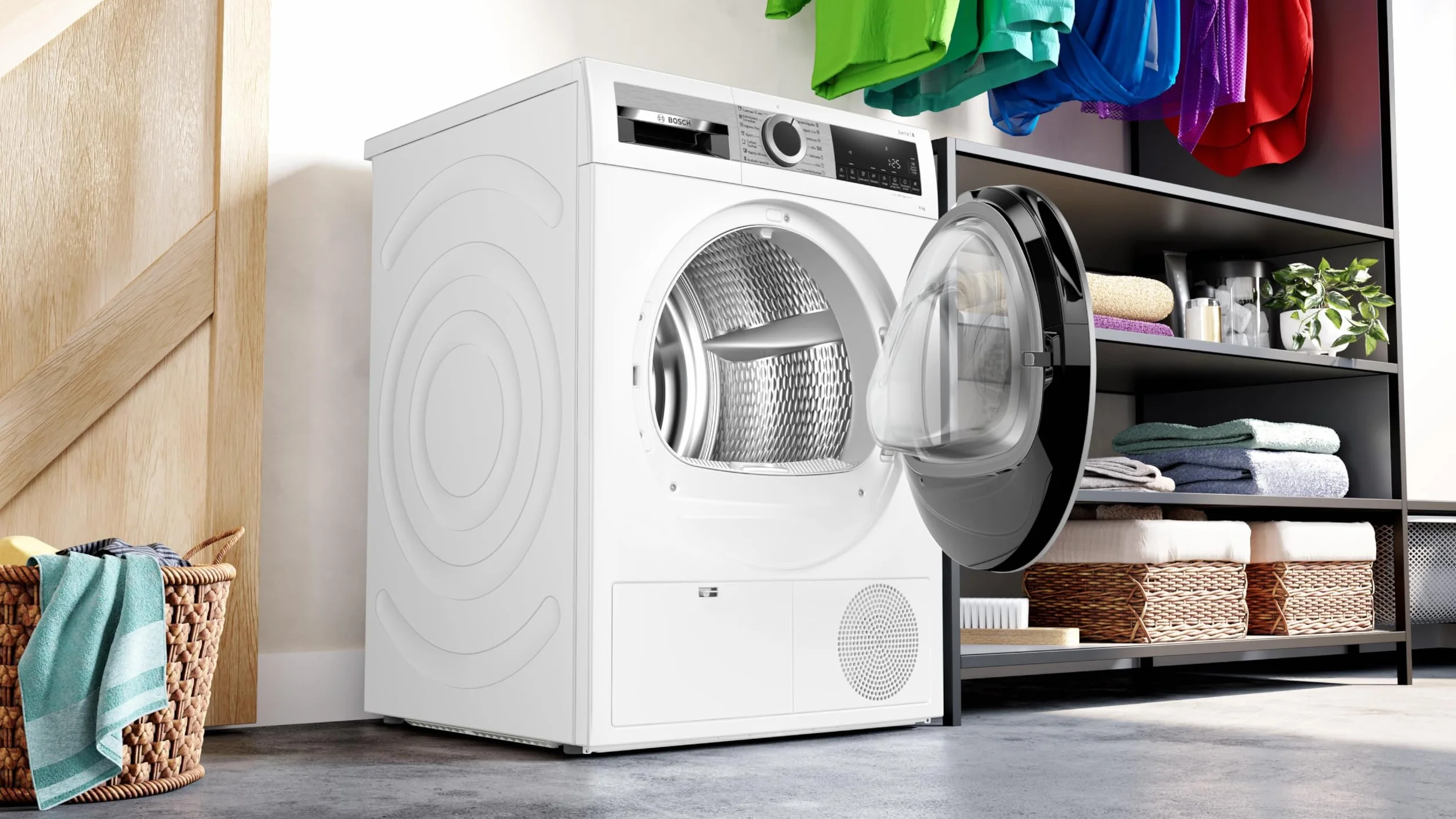 Bosch - Secadora de Condensación, 8 kg, 60 cm, Programa Rápido, Función Media Carga, Blanco, WPG23100ES