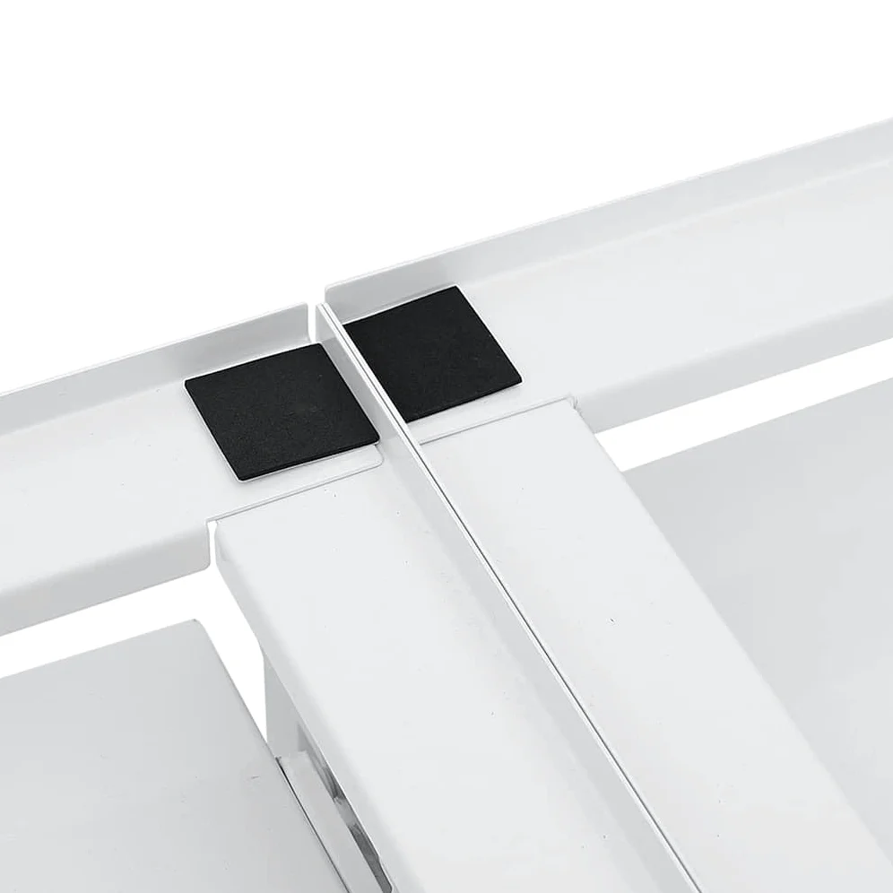 Soporte para lavadora de acero blanco 120 x 56 x 52 cm con 2 estantes y almohadillas antideslizantes de 200 kg para accesorios de lavadora