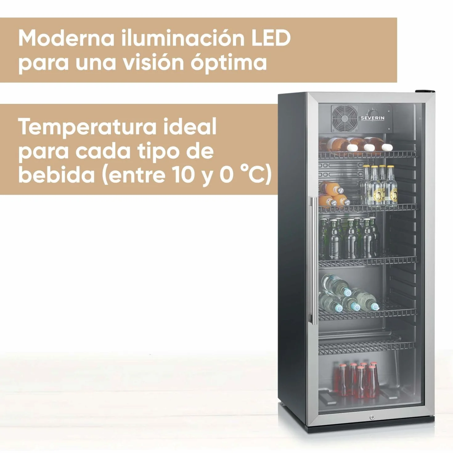 Bottle Fridge, 241L, Black-Silver