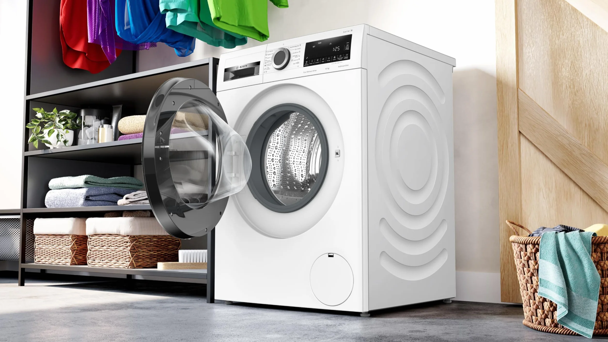Bosch - Lavadora Libre Instalación, 10 kg, 1600 RPM, Serie 6, Función Pausa + Carga, Blanco, WGG256Z0ES