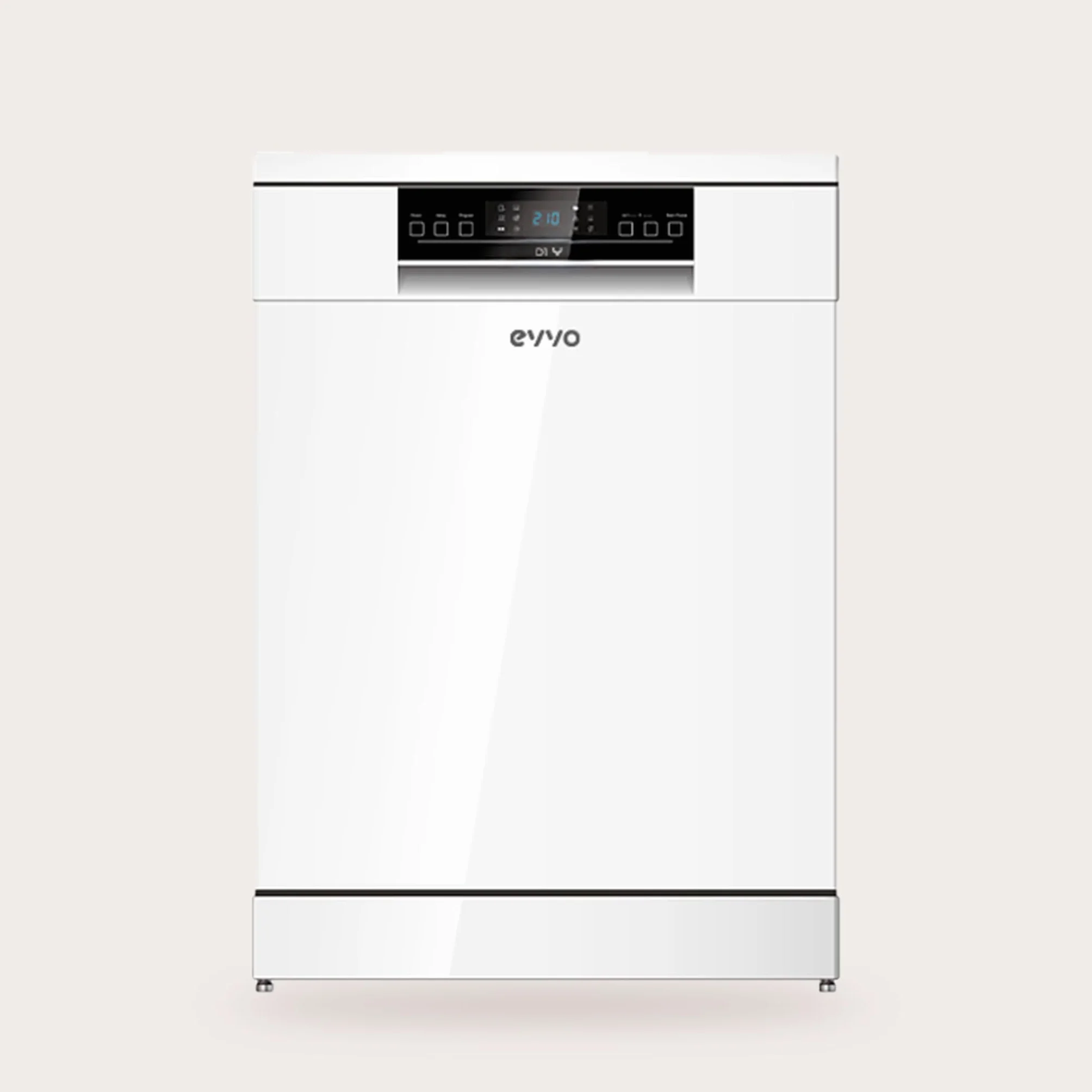 Lavavajillas EVVO D1Y - 60 cm, 13 Servicios, Clase Energética C, 6 Programas, Funcionamiento Silencioso, Apertura Automática, Media Carga, Inicio Diferido 24h, Bloqueo Infantil