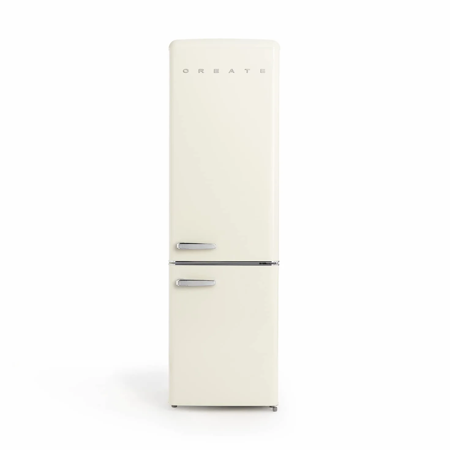 CREATE / FRIDGE STYLANCE/Frigorífico Combi 244L Blanco roto/Diseño y estilo Retro Vintage. Materiales resistentes. Práctica y funcional. 90W