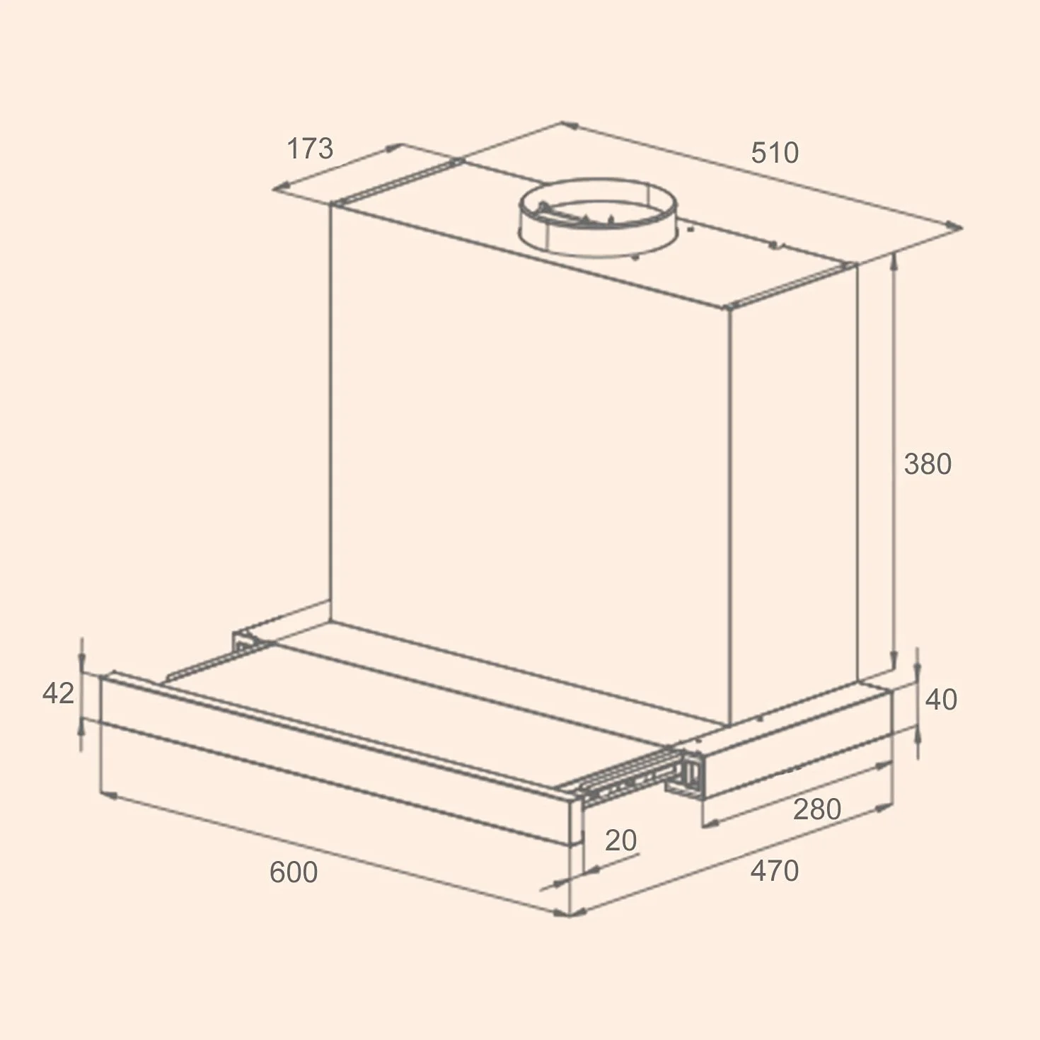 Klarstein Mariana Neo - Campana extractora encastrable, Extraíble, Caudal aire 640 m³/h, Potencia 150 W, 3 potencias, Temporizador, 2 filtros grasa, Panel táctil, Pantalla LCD, EEC A, 60 cm, Negro