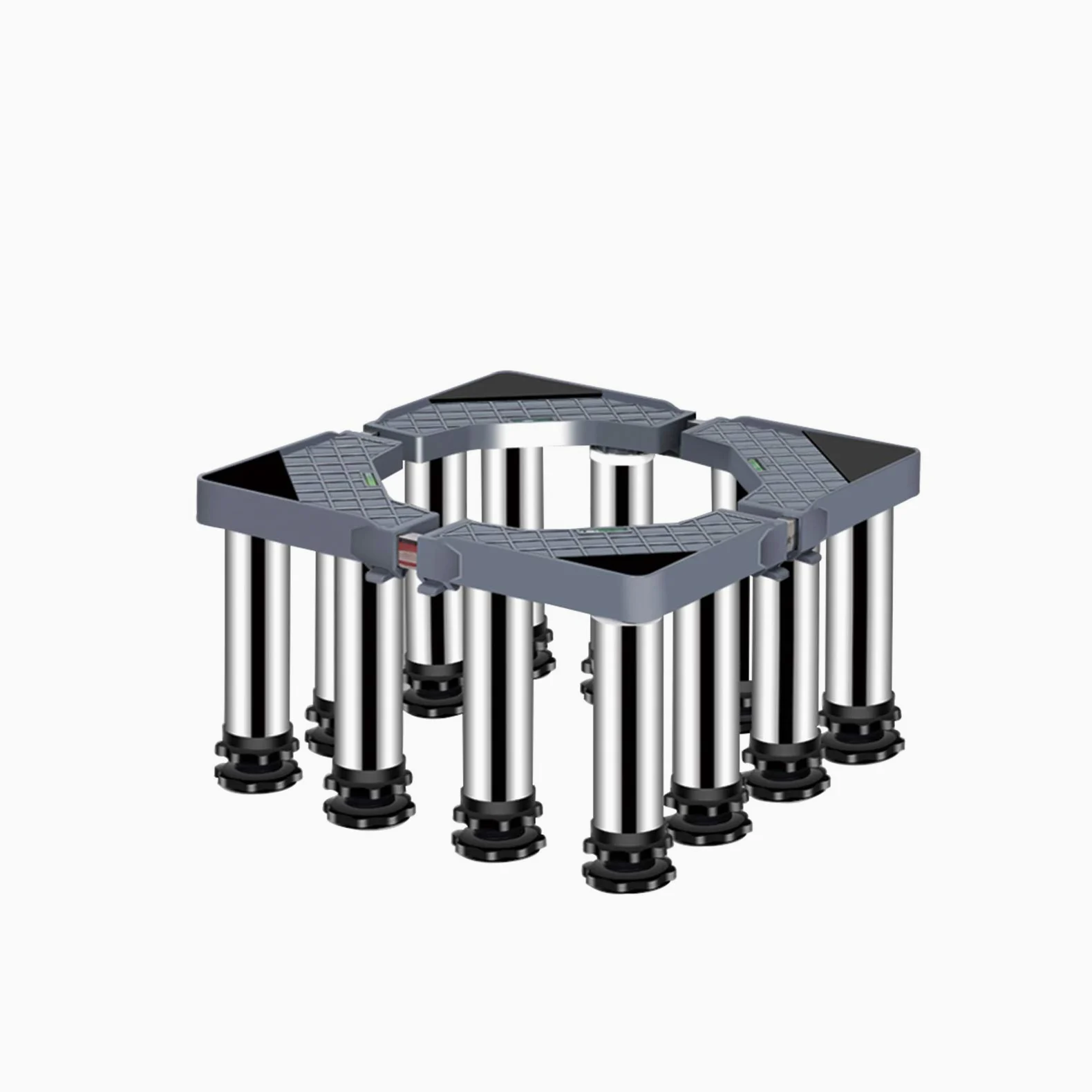 Base ajustable para lavadora, soporte antivibración para secadora y refrigerador, resistente capacidad de 400 kg, 40-65 cm de longitud/ancho, 8 patas, 19-22 cm de altura