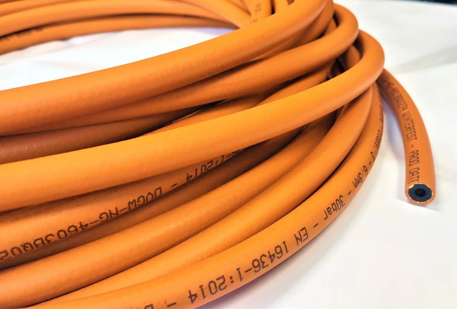 Propan Butan Manguera de Gas (Muy flexible) 500cm (5m) | 30bar | Ø6.3mm (16mm esterno) | Acoplamiento rápido | -30°C | Pantalones para cocineros de camping | 50 m bobina entera o por metros