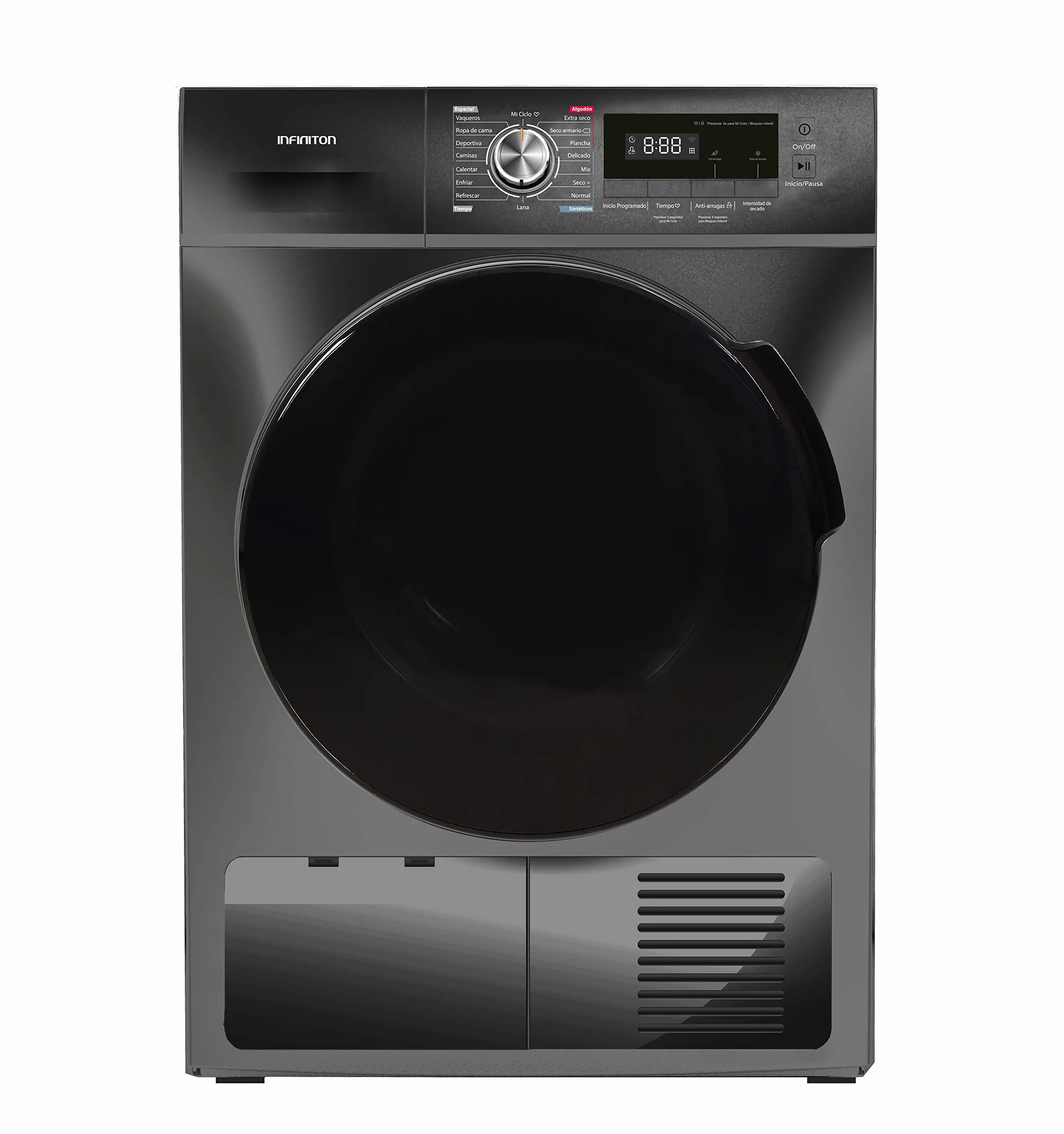 INFINITON Secadora SD-DG85C Carga Frontal 8 Kg Clase B Inox