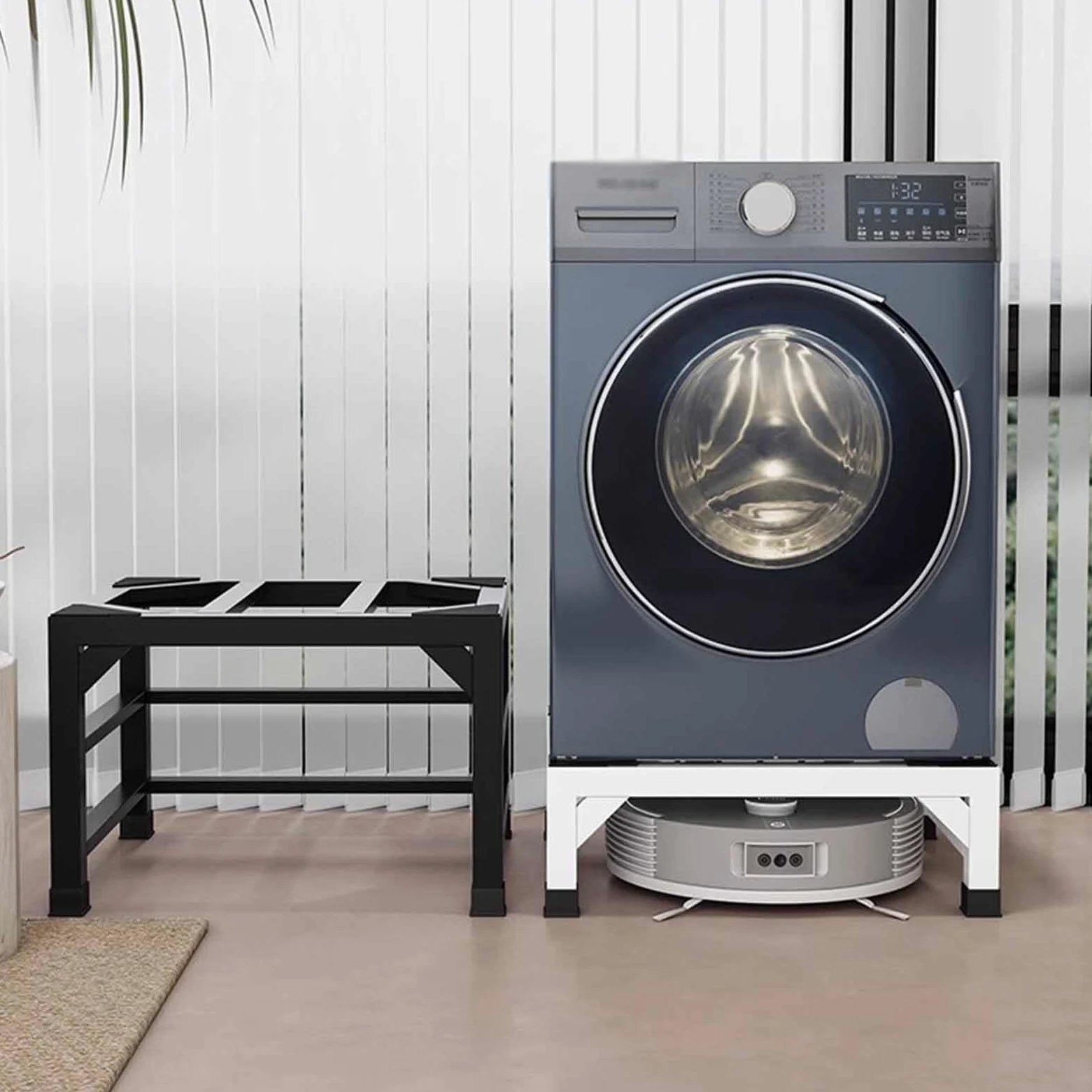 Soporte universal para frigorífico resistente con 4 pies resistentes, diseño de paleta de tierra dividida, pedestal para lavadora y secadora
