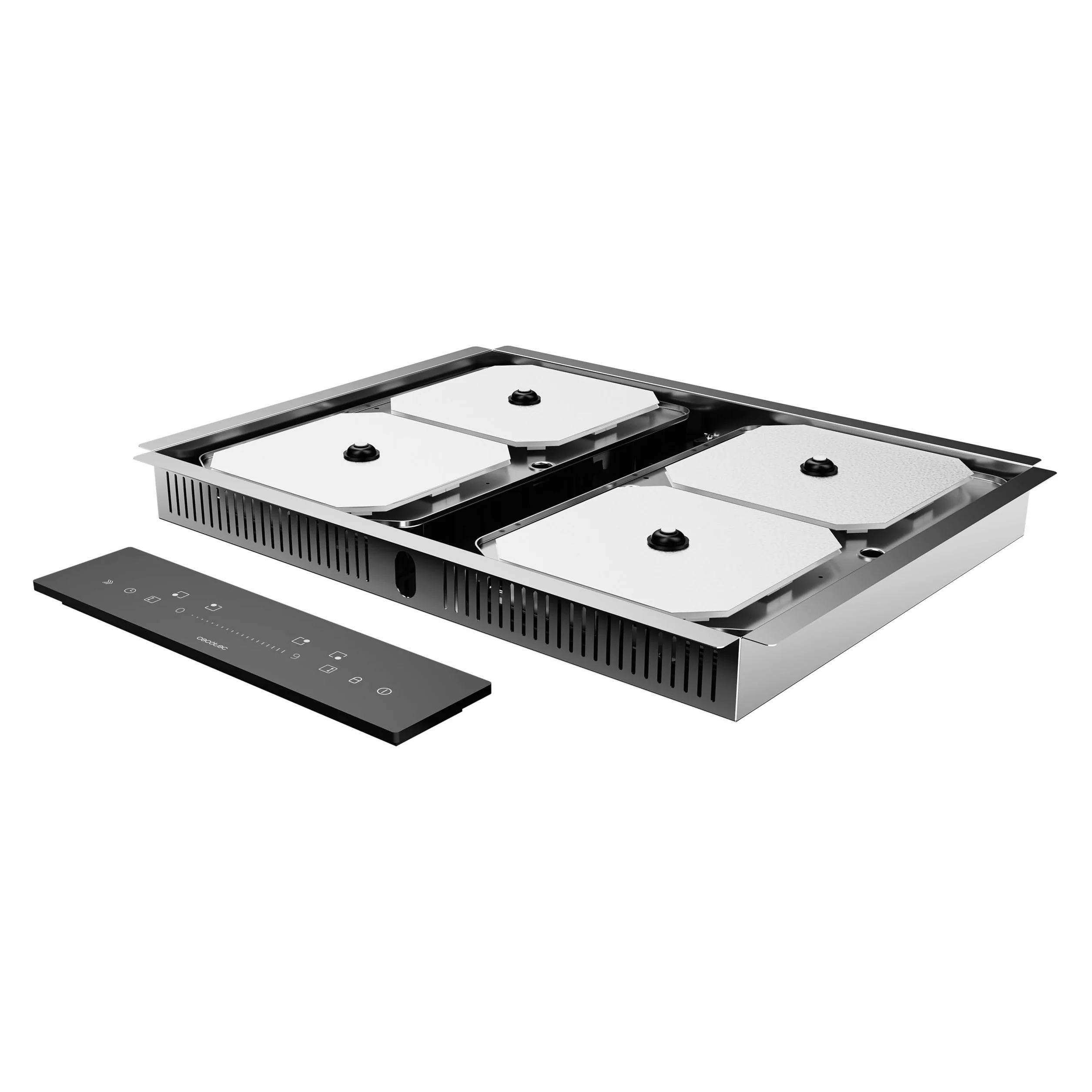Cecotec Placa de Inducción Invisible - Oculta Bajo Encimera 60cm Bolero Squad I 4300 Invisible FullFlex. 7200W, Encimera 12-15mm y que Soporte 400º, 9 Velocidades, Temporizador, Bloqueo de Seguridad