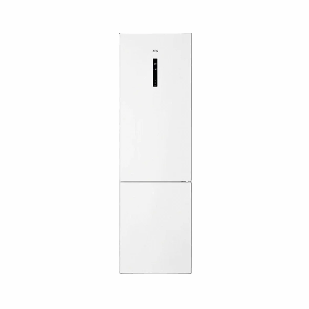 AEG RCB636E5MW Frigorífico Combi, Libre Instalación, 2,01 m, CustomFlex, Sistema Cooling 360°, Tecnología Twintech, Sistema MultiFlow, Display LED, Cajón ExtraChill, Luces LED, Blanco