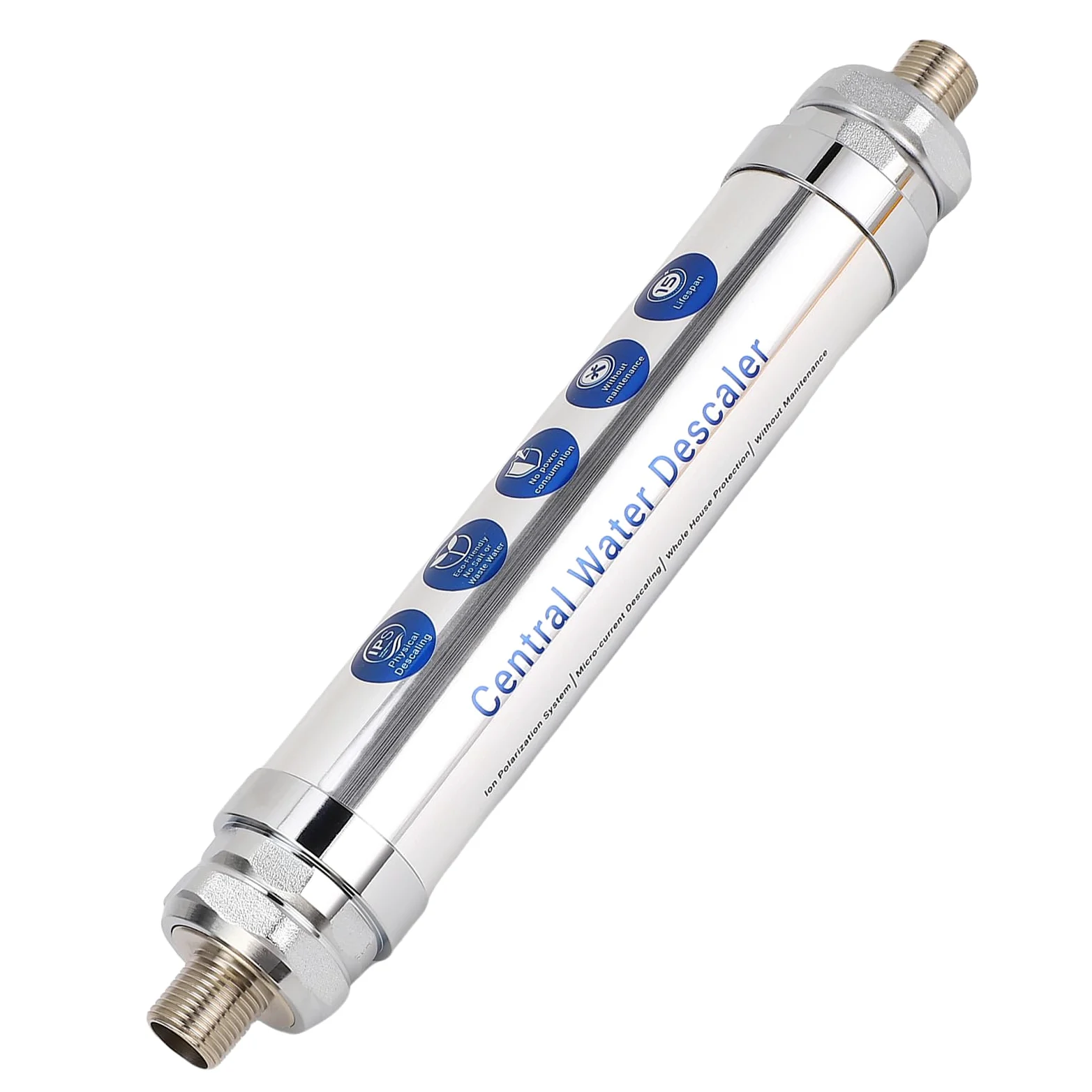 Cocoarm Ablandador de Agua, Descalcificador de Agua de Acero Inoxidable, Tecnología Magnética, Evita la Acumulación de Incrustaciones, Diseño Compacto para Uso en Toda la Casa (Acero inoxidable 2)