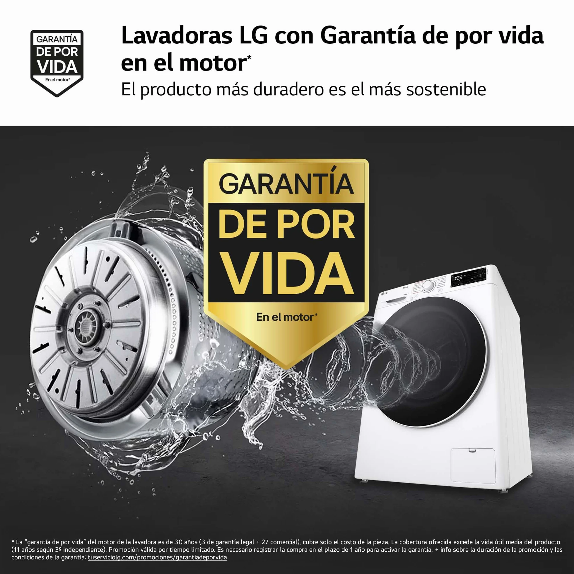 LG Lavadora Secadora Inteligente Direct Drive 9/5kg 1400 rpm Autodosificación Vapor Steam Wi-Fi ThinQ Serie 550 Blanco