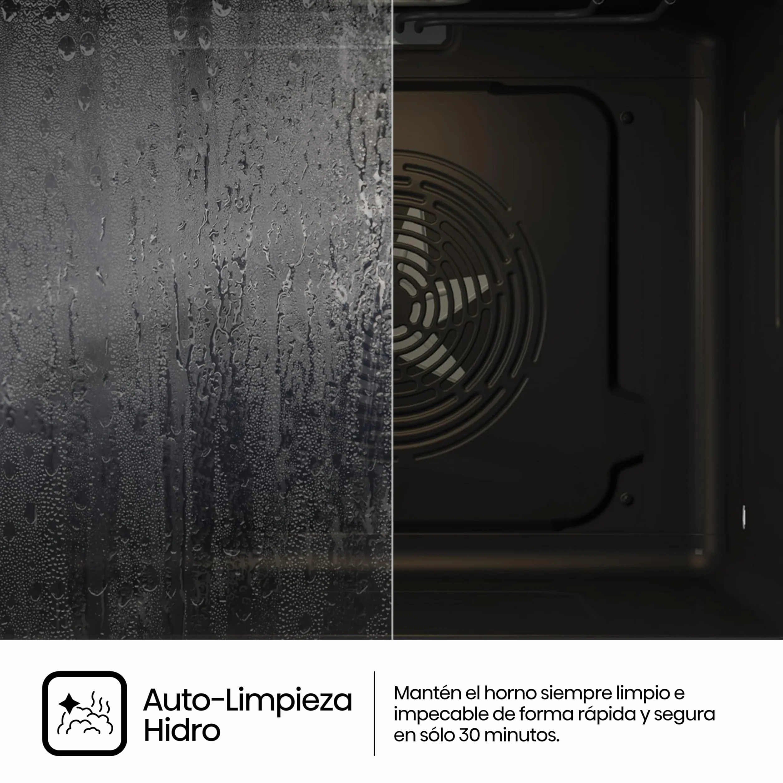 Hisense Horno Hidrolítico 77L Clase A Guía Telescópica Doble Grill Inox