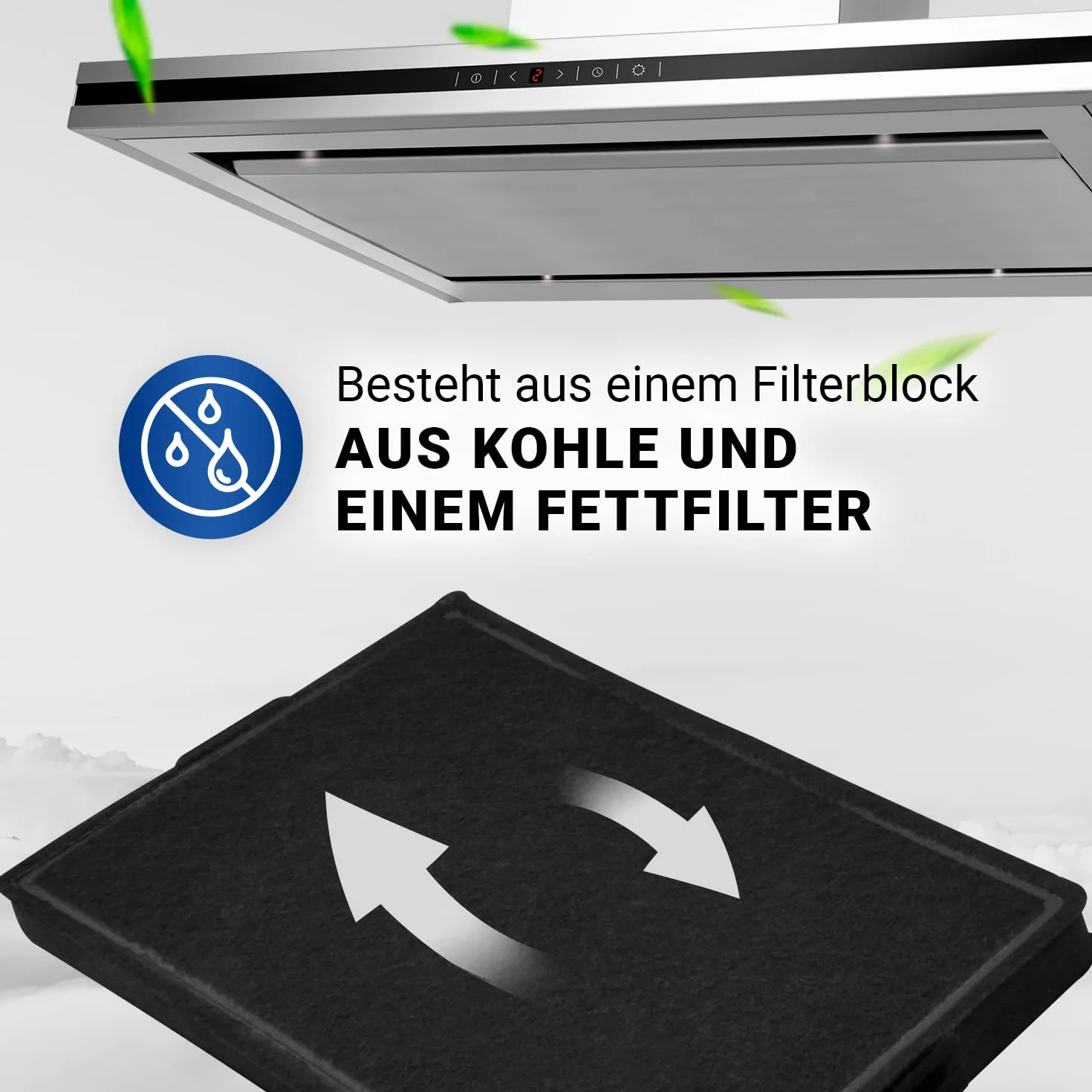 Juego de 4 filtros de carbón activo para campana extractora, recortables y filtro de repuesto para Miele 9231860 DKF 19 para campana extractora