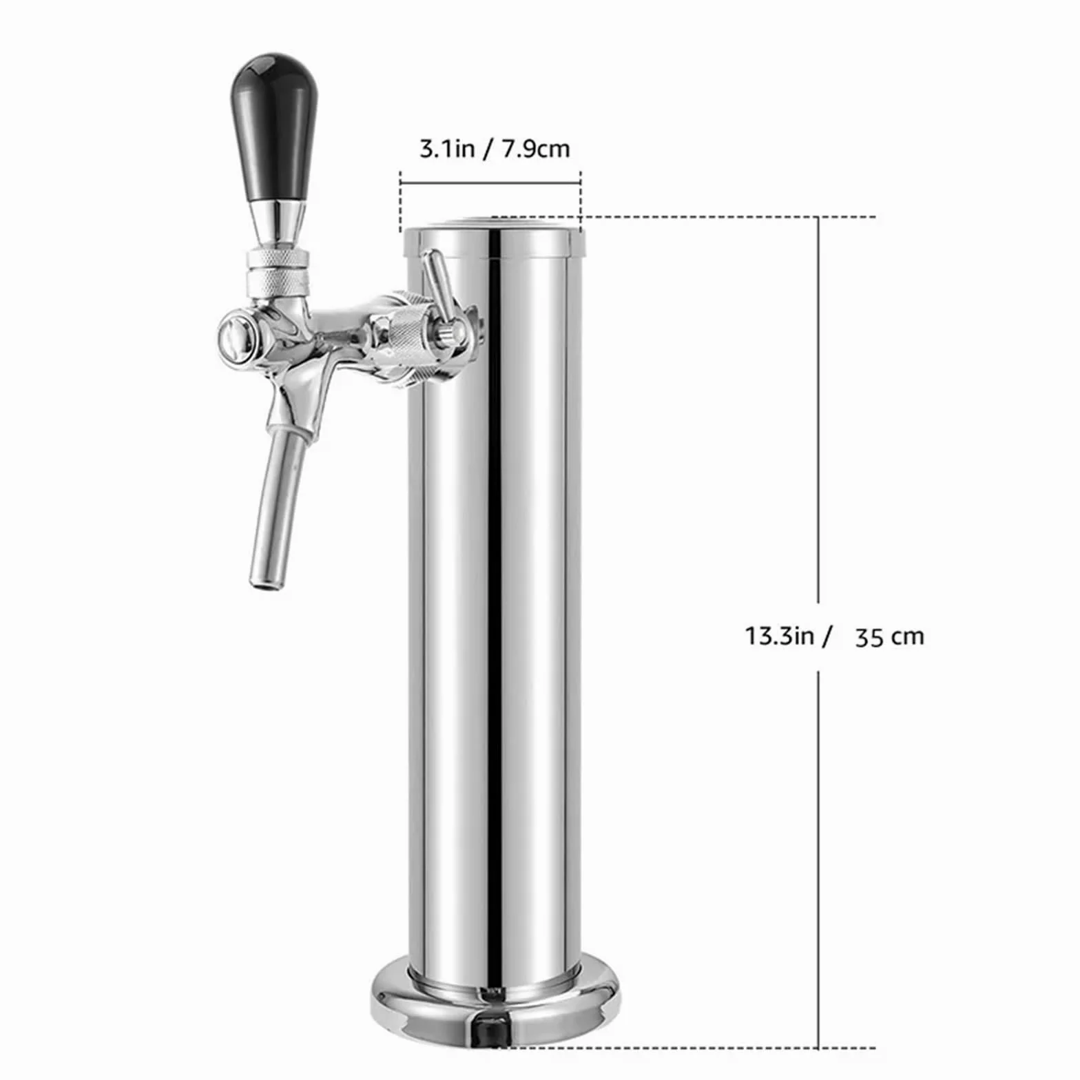 Tirador De Cerveza para Casa Torre de Cerveza, dispensador de Barril de Cerveza de un Solo Grifo, dispensador de Cerveza de Barril de Columna de 3 Pulgadas, con Kit de instalación Completo