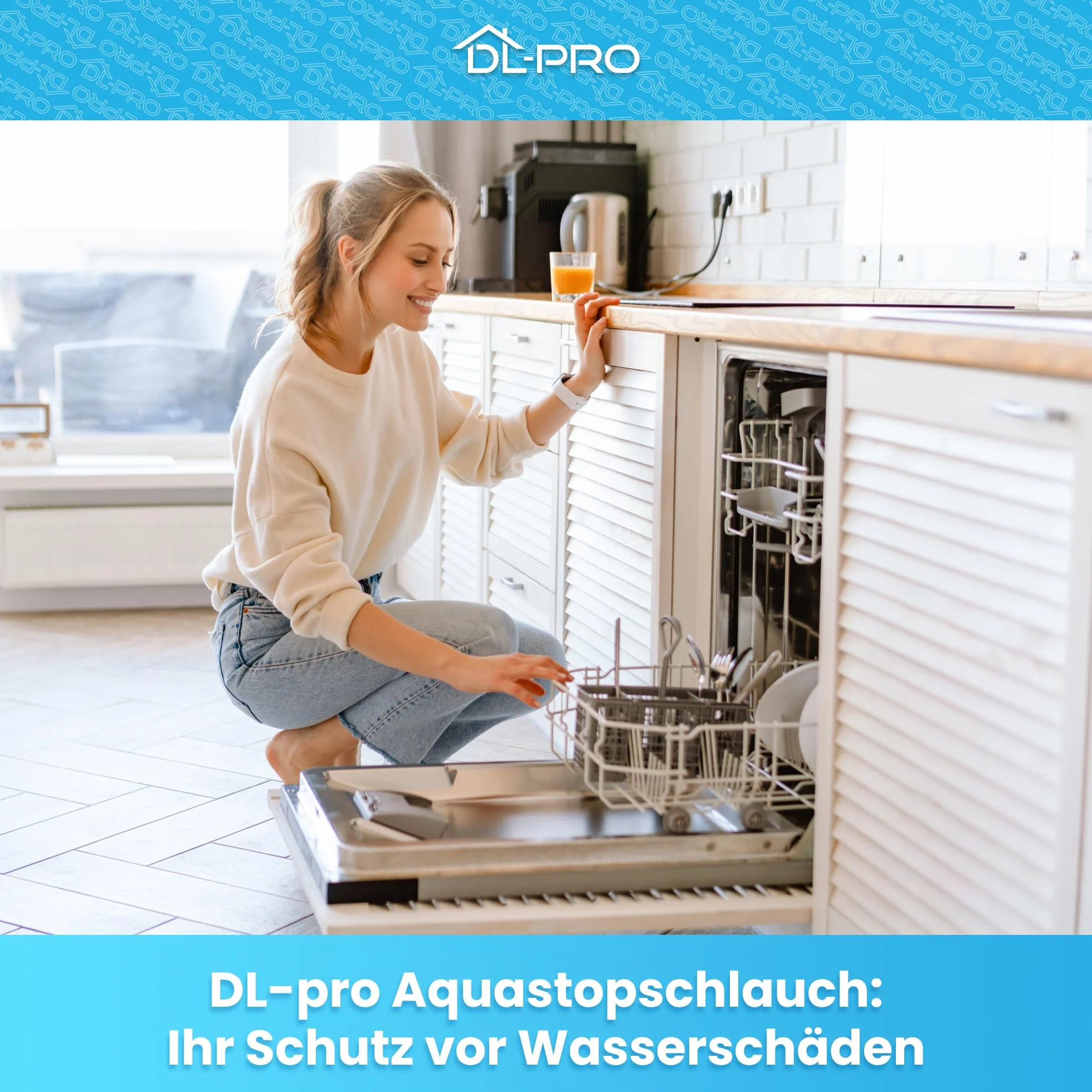 DL-pro Manguera de entrada de agua 1,5m para lavavajillas y lavaplatos para AEG Electrolux Juno 14018058901/6 140180589016 14018058901 Aquastop