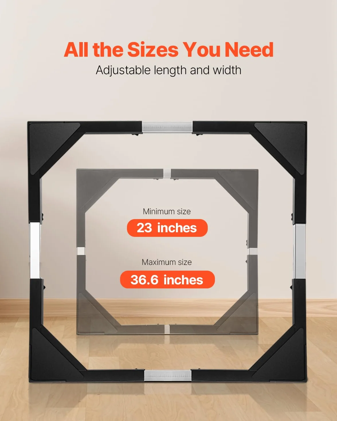 VEVOR Base Móvil para Muebles 930 x 810 x 100 mm con 8 Ruedas Gemelas con Bloqueo y 4 Frenos, Capacidad de Carga de 544 kg, Plataforma Rodante Ajustable de 584,2-929,64 mm para Lavadora, Frigorífico