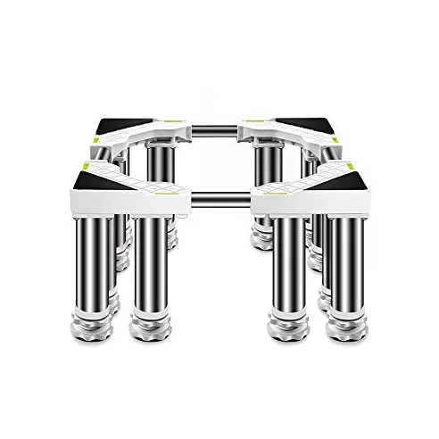 Base del Soporte de la Lavadora, Soporte de Ascensor Ajustable en Altura para los Muebles del refrigerador de la Lavadora con Las Ruedas, antivibración y la Bandeja Impermeable