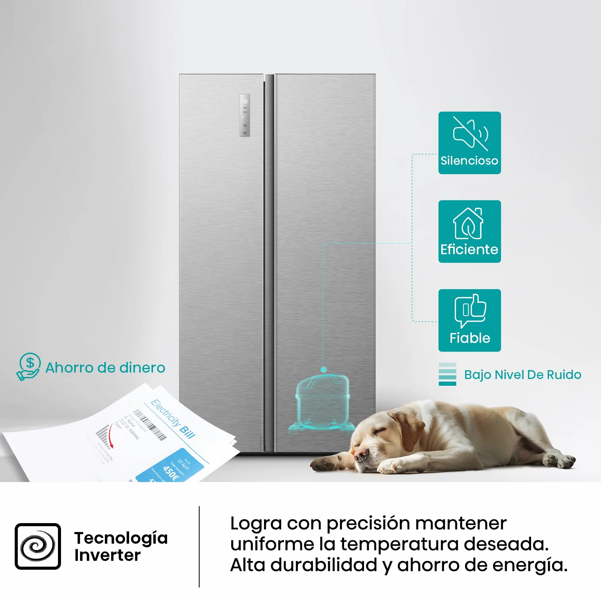 Hisense Frigorífico Americano Total No Frost 544L 179cm Inox