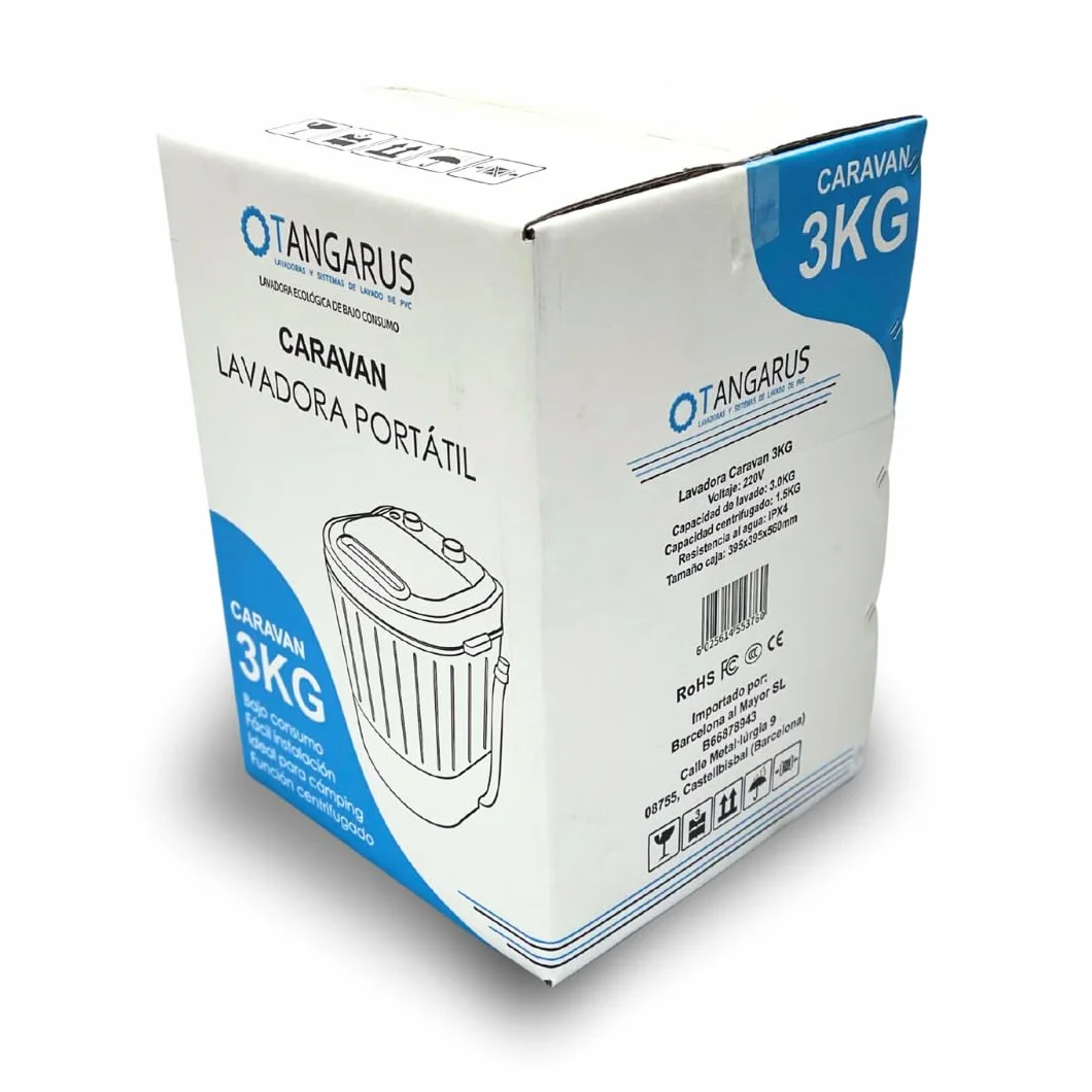 Lavadora Mini Centrifugadora portátil Caravan 3kg - Tangarus | Ideal para Camping y Caravanas | Clase A