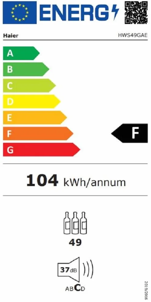 Haier vinoteca de servicio de 49 botellas hws49gae